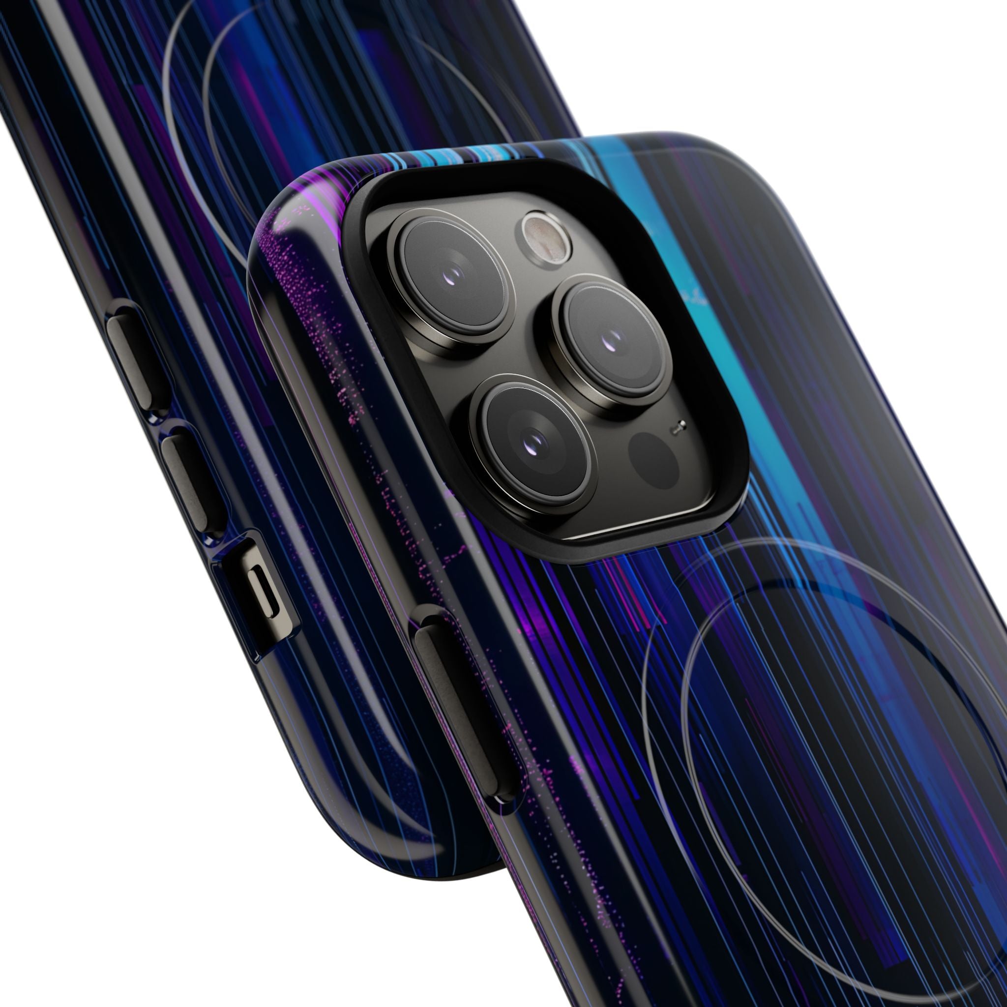 Neon Glitch Stripes iPhone 14 - Tough+