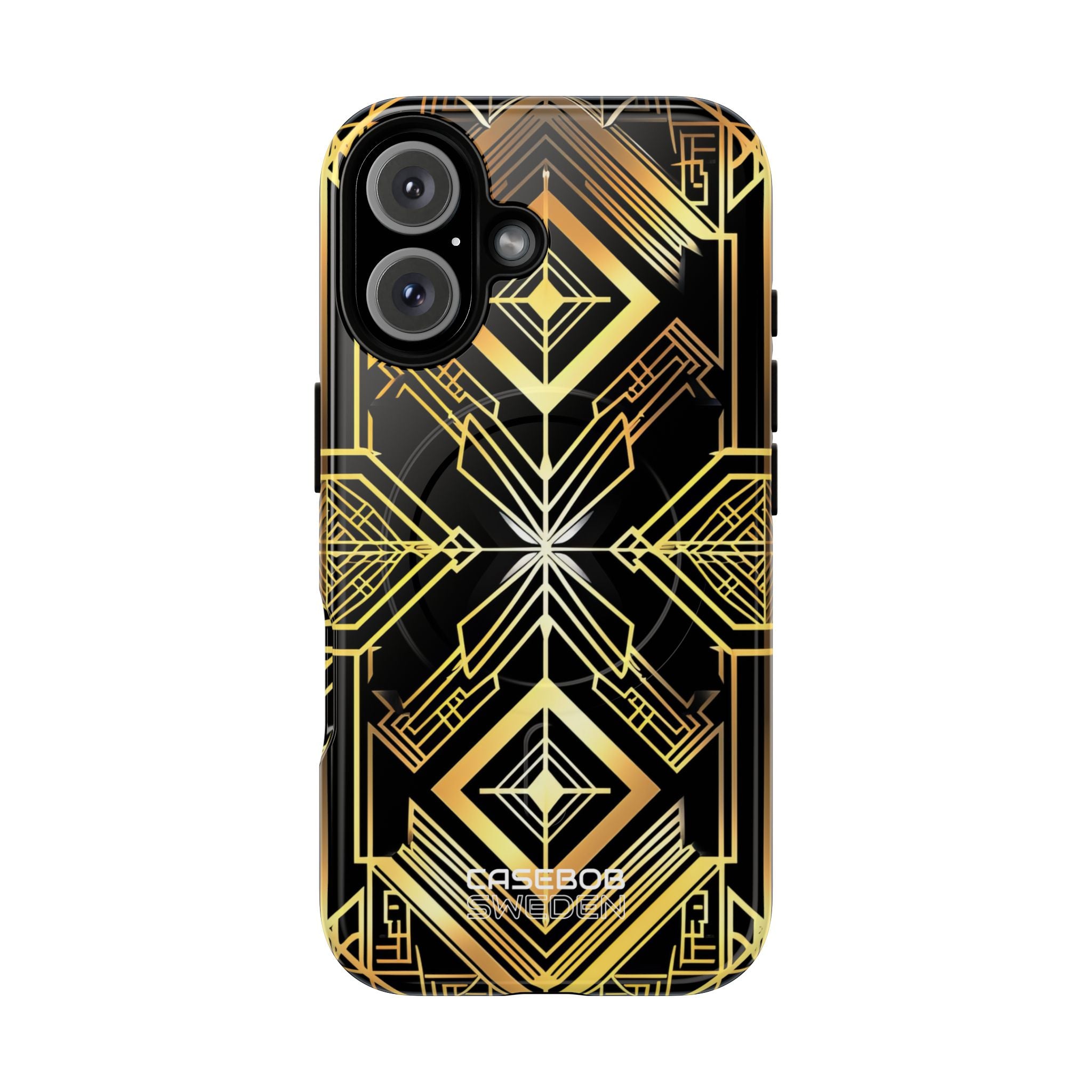 Golden Geometric Symphony iPhone 16 - Tough+