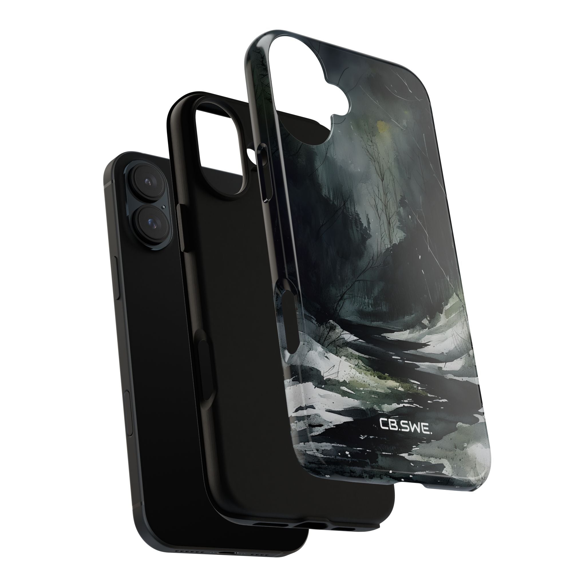 Moody Winter Landscape Watercolor Art Phone Cover iPhone 16 - Tough