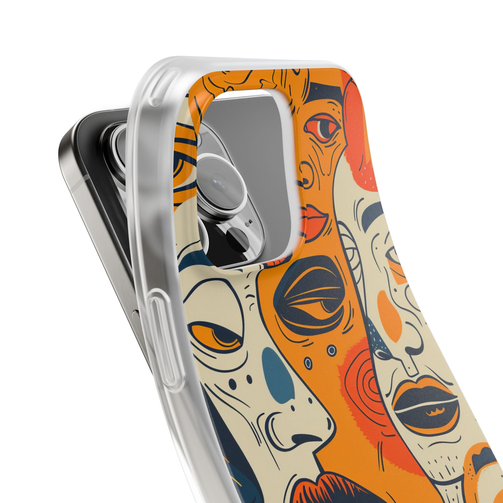 Tangled Faces Sunset iPhone 16 Pro Max Case - Soft