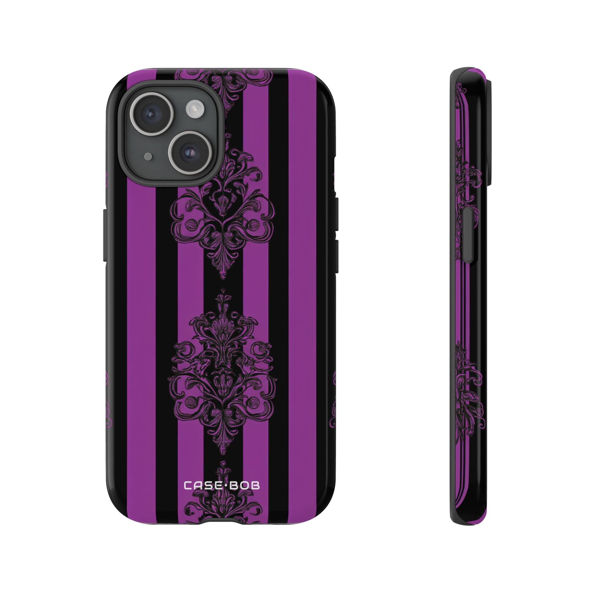 Damask Elegance Purple iPhone 15 Case - Tough