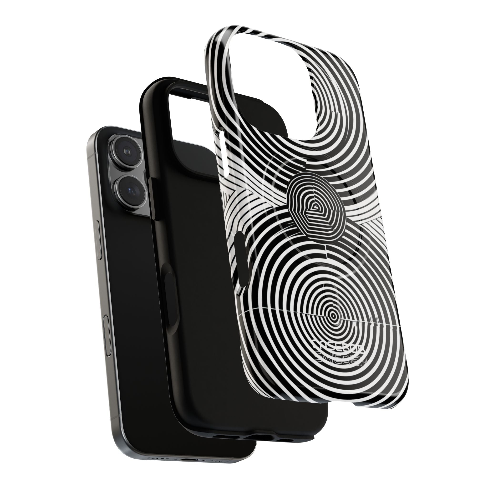Monochrome Spiral Motion iPhone 16 - Tough+