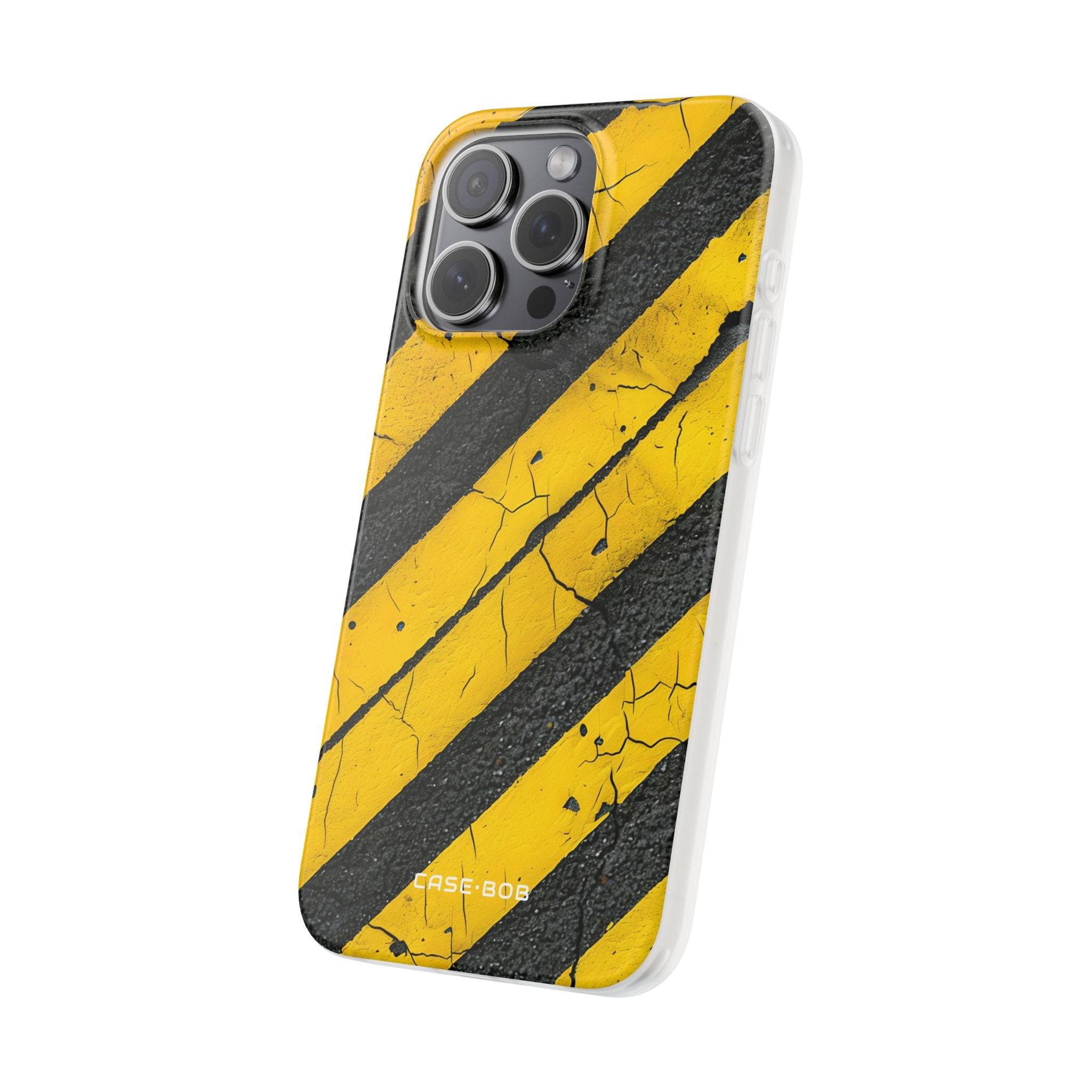 Yellow Stripe Distress iPhone 15 Pro Max Case - Soft