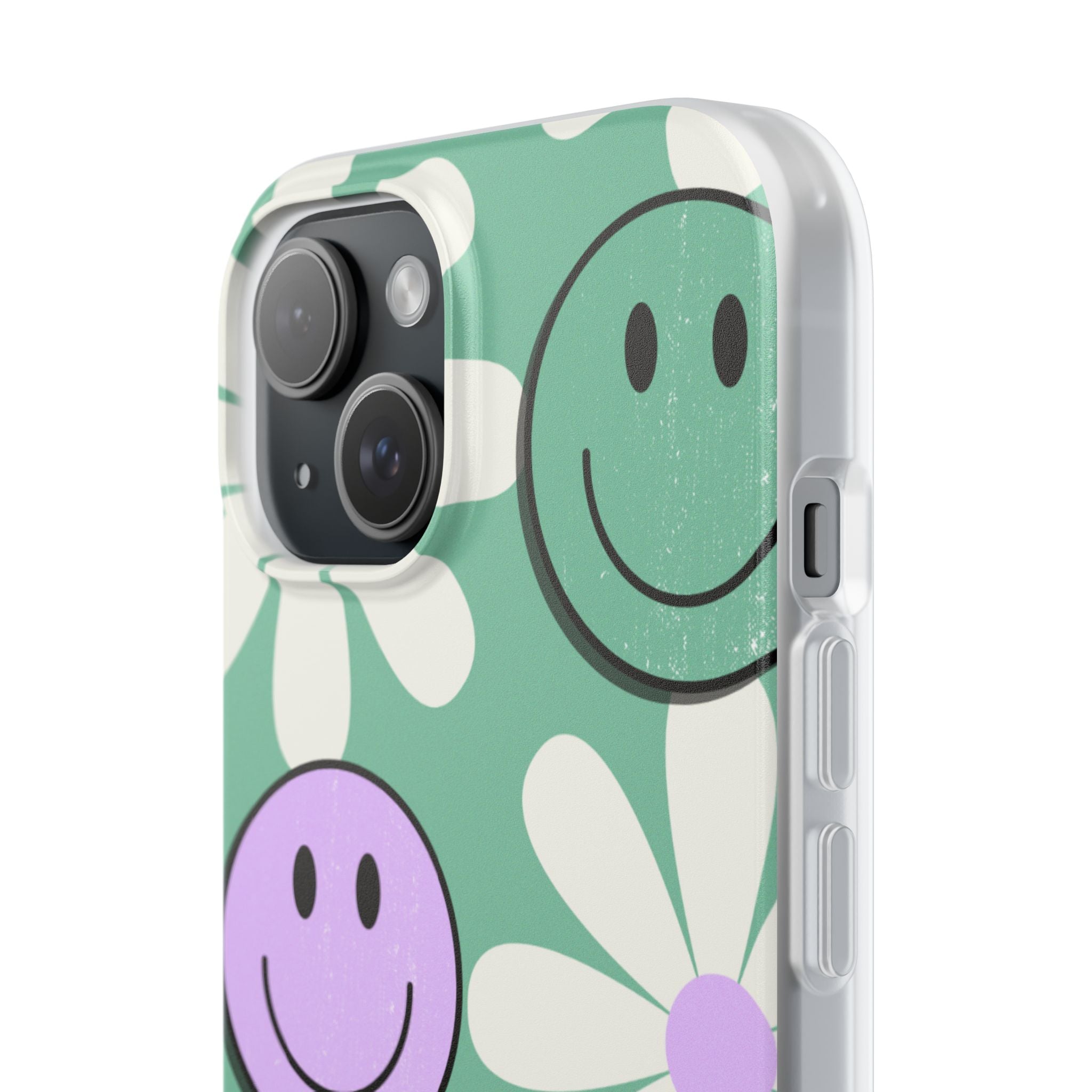 Smiley Daisy Glow iPhone 15 Case - Soft