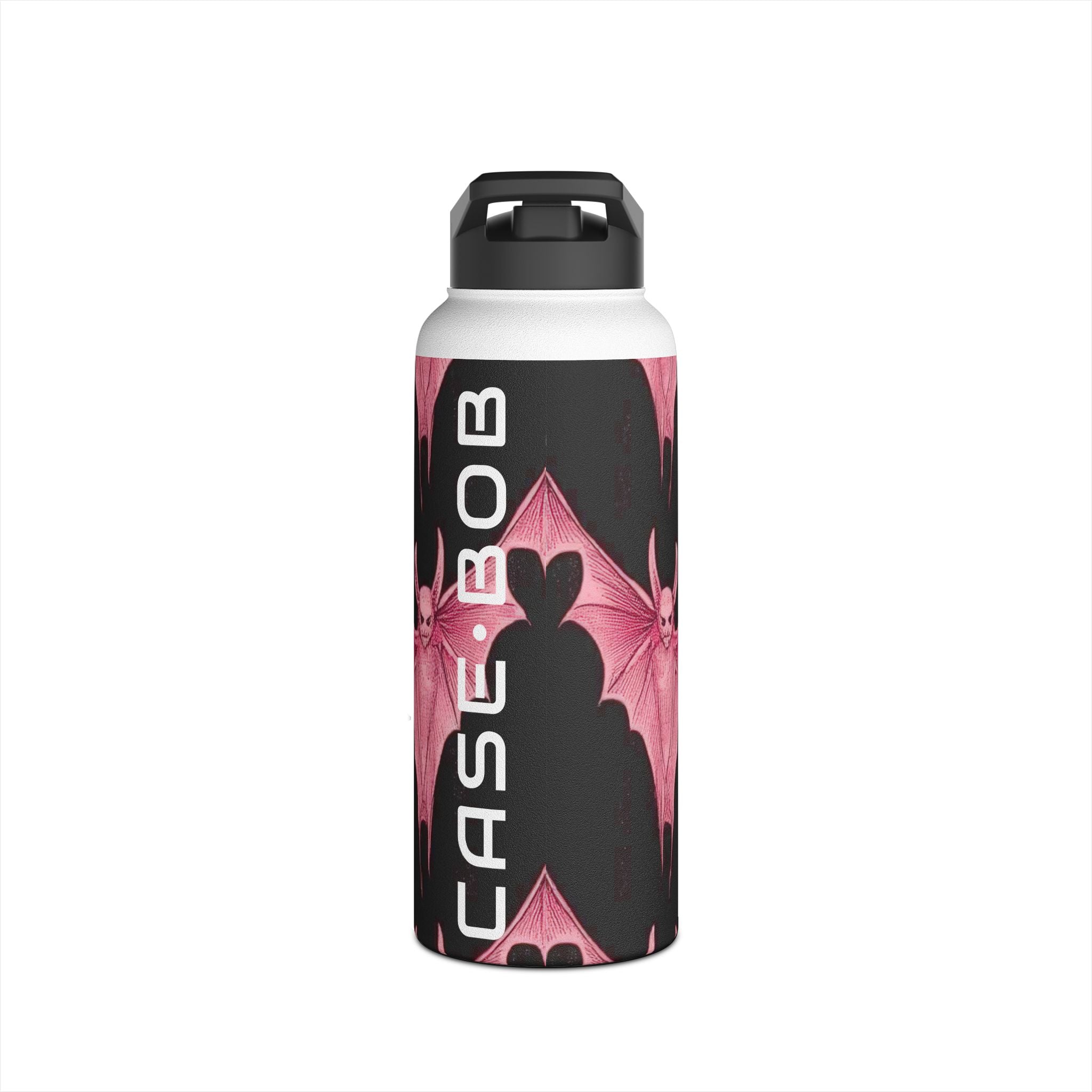 Pink Batwave - Stainless Steel Water Bottle