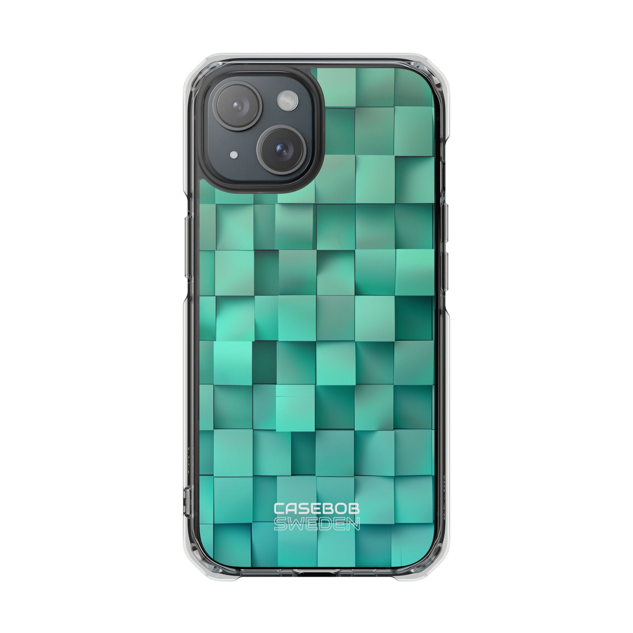 Folded Blue Squares iPhone 15 - Impact Clear+