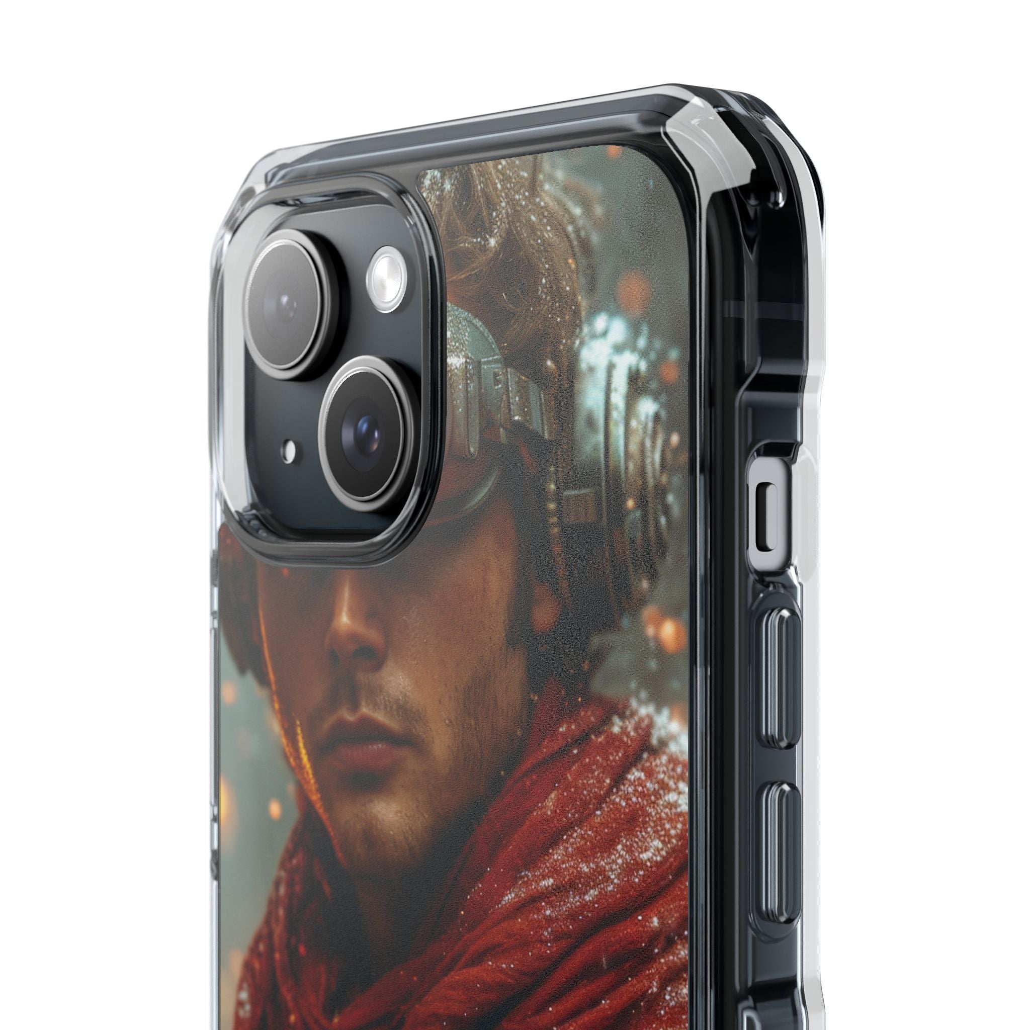 Futuristic Steampunk Explorer iPhone 15 - Impact Clear+