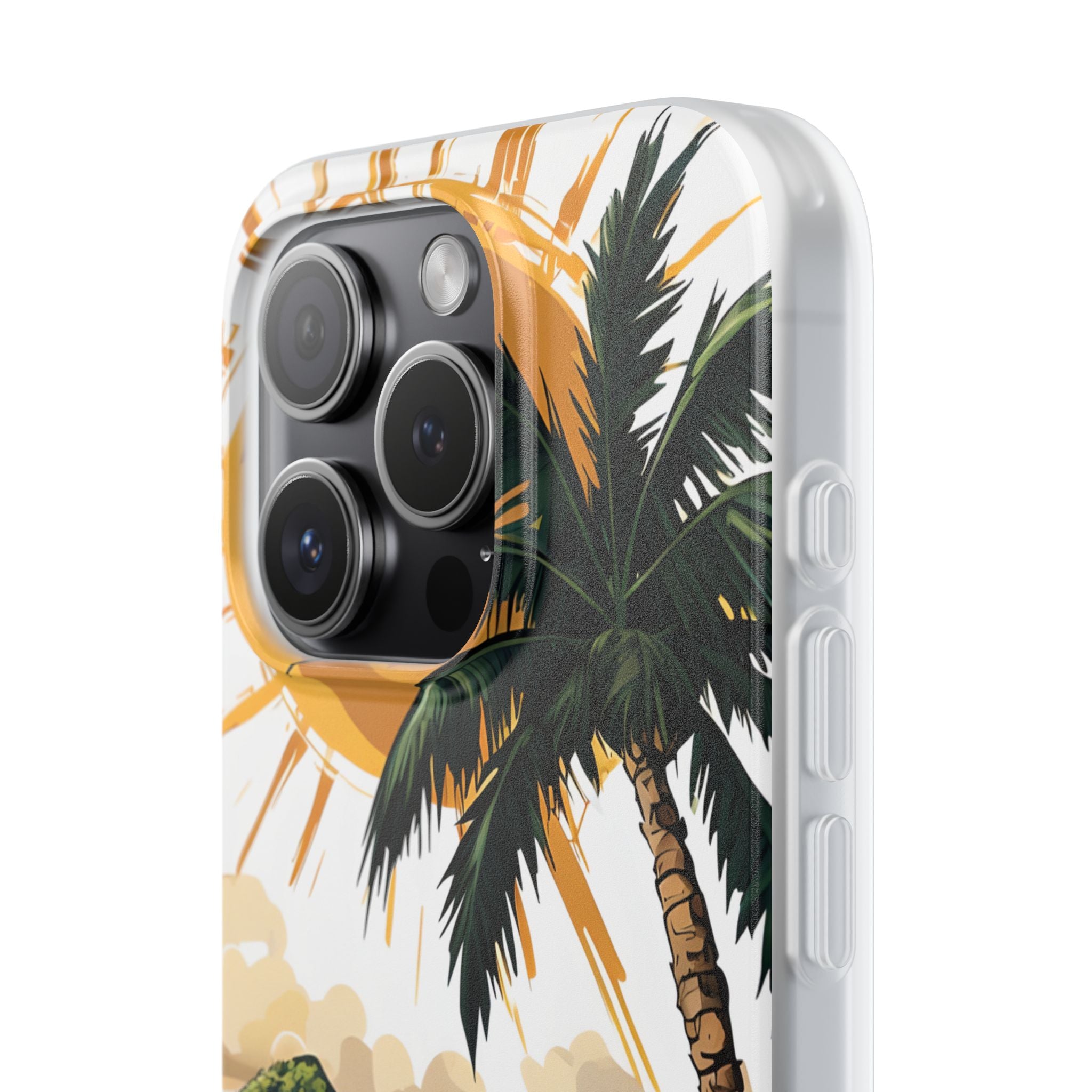 Sunny Palm Breeze iPhone 15 Pro Case - Soft