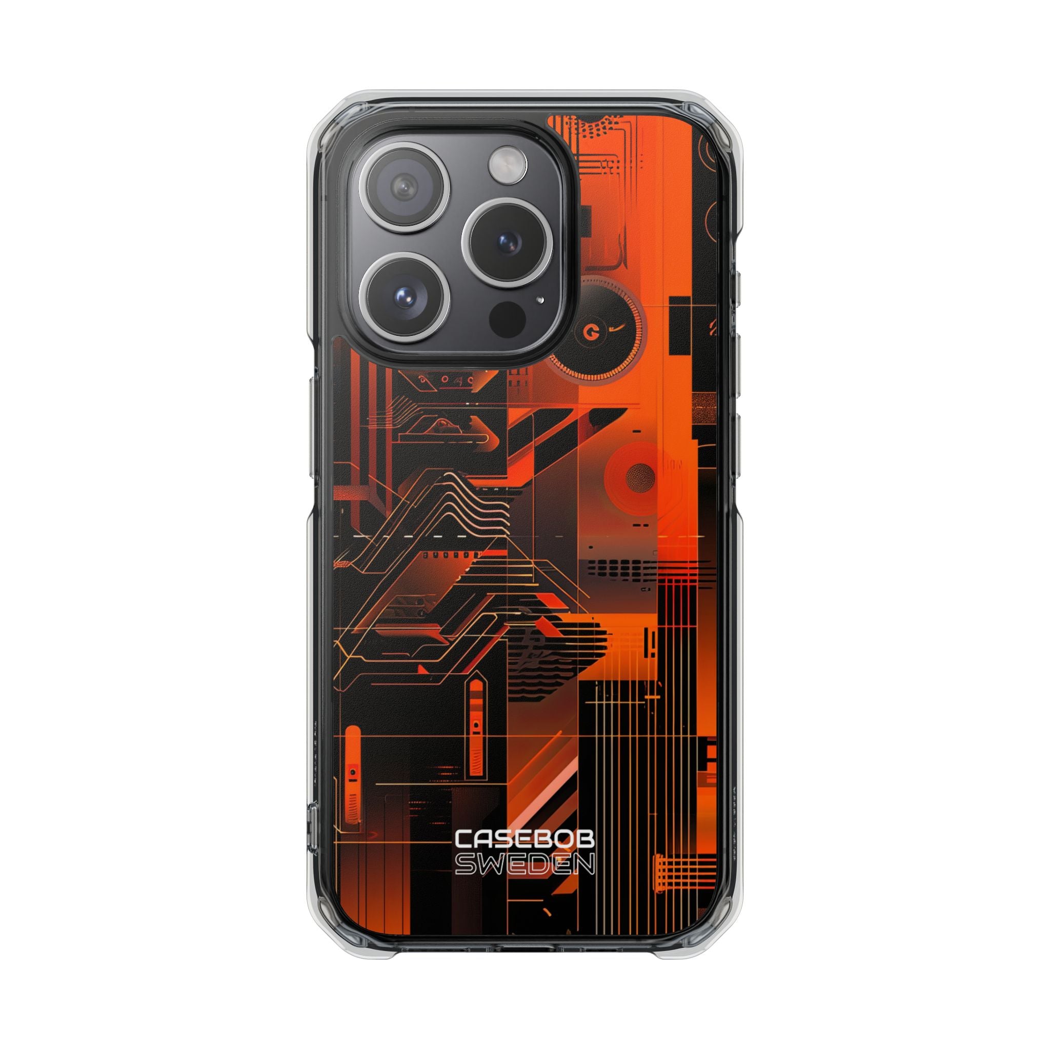 Orange Circuit Dreams iPhone 15 - Impact Clear+