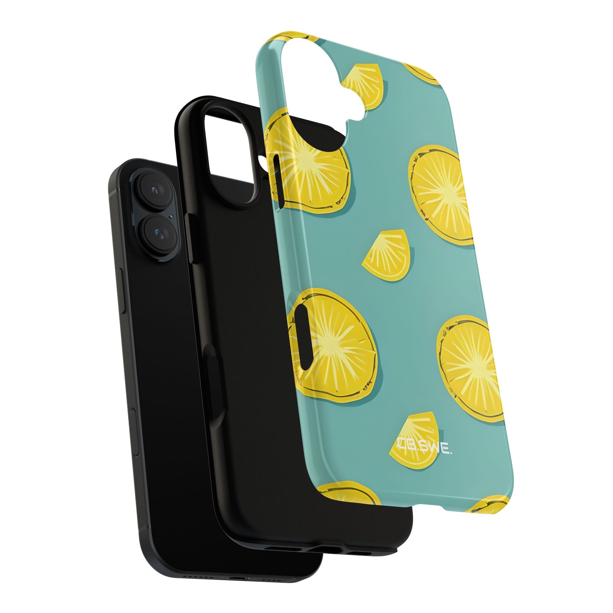 Bright Yellow Pineapple Slice on Teal iPhone 16 - Tough