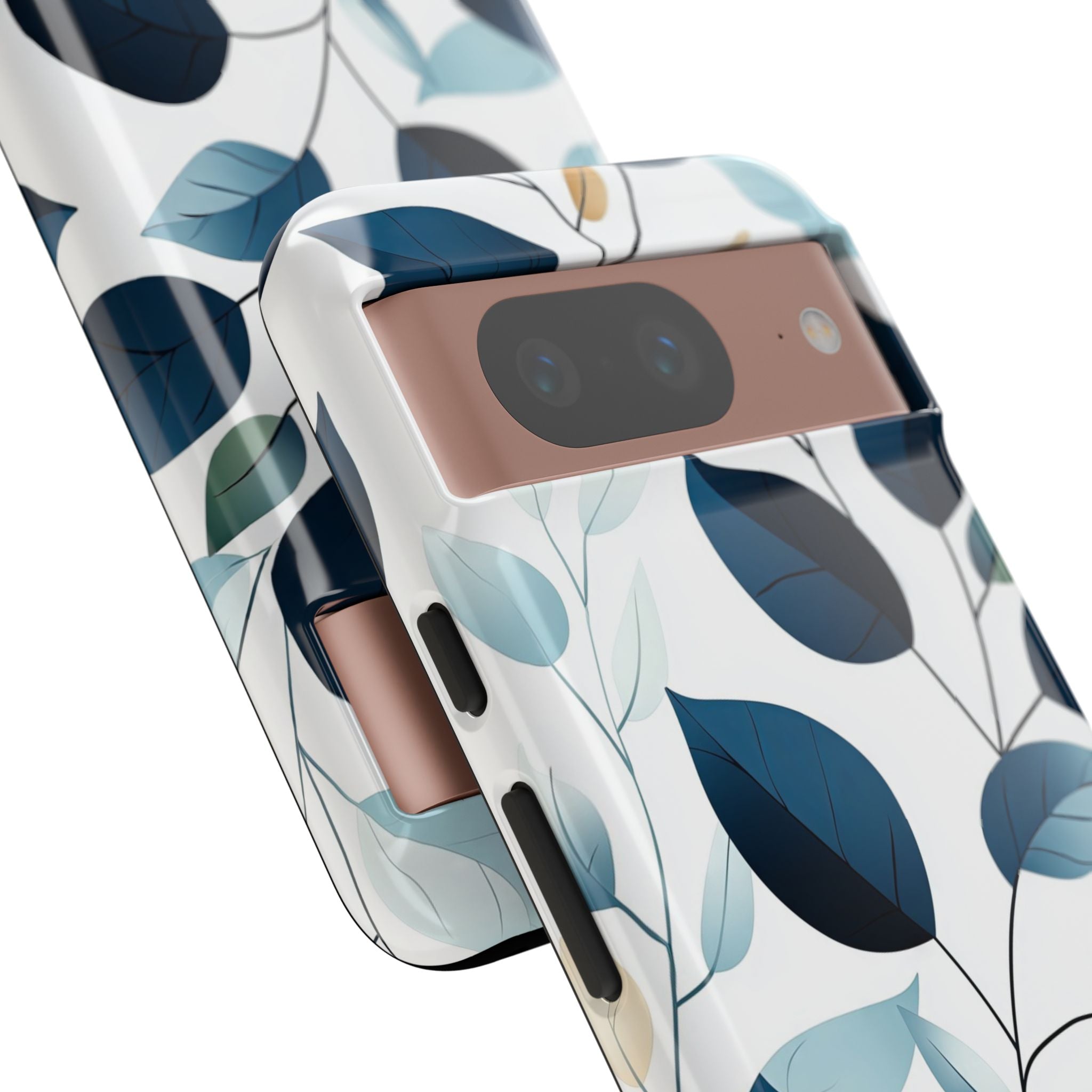 Navy Leaf Veins Google Pixel 8 Case - Tough