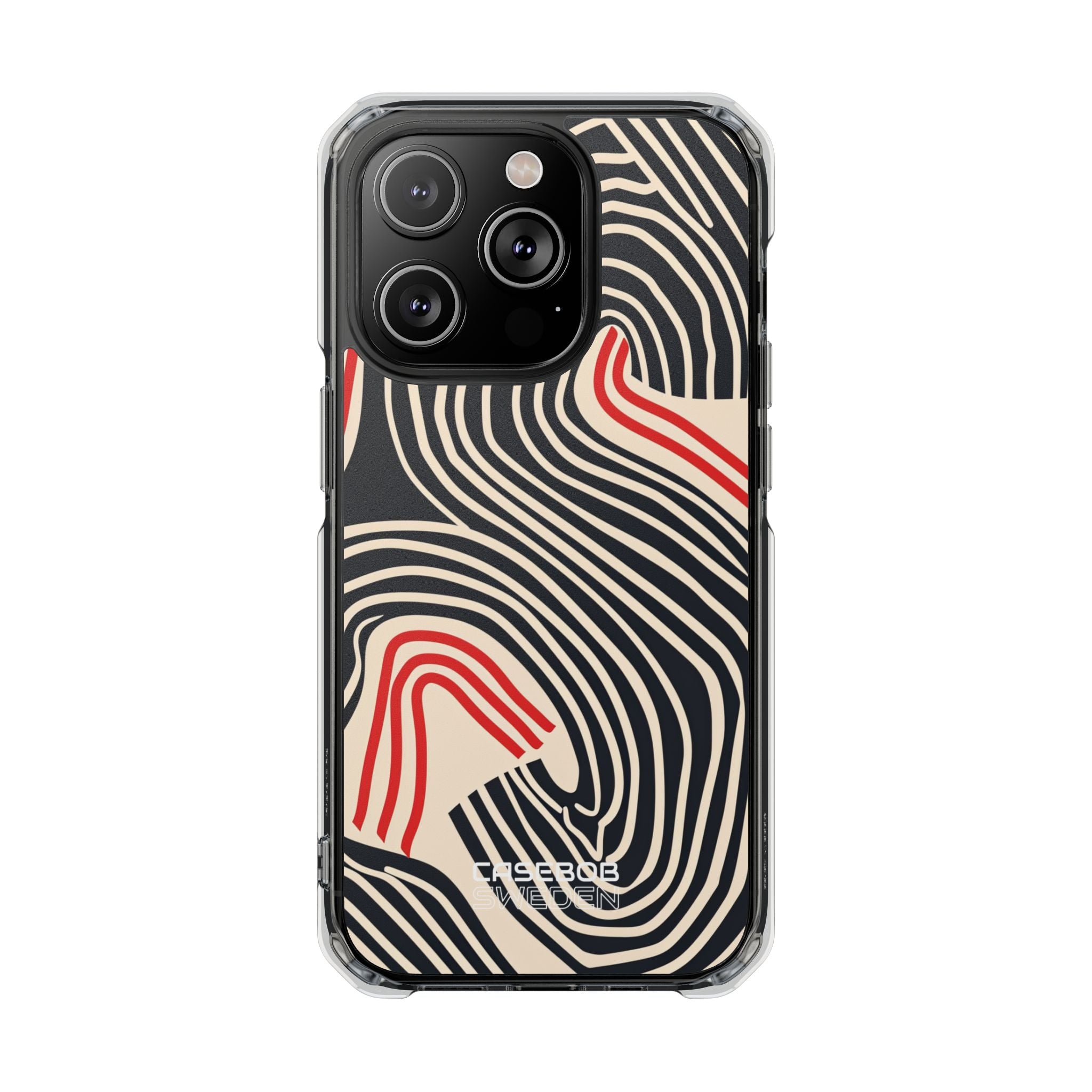 Wavy Red Flow iPhone 14 - Impact Clear+