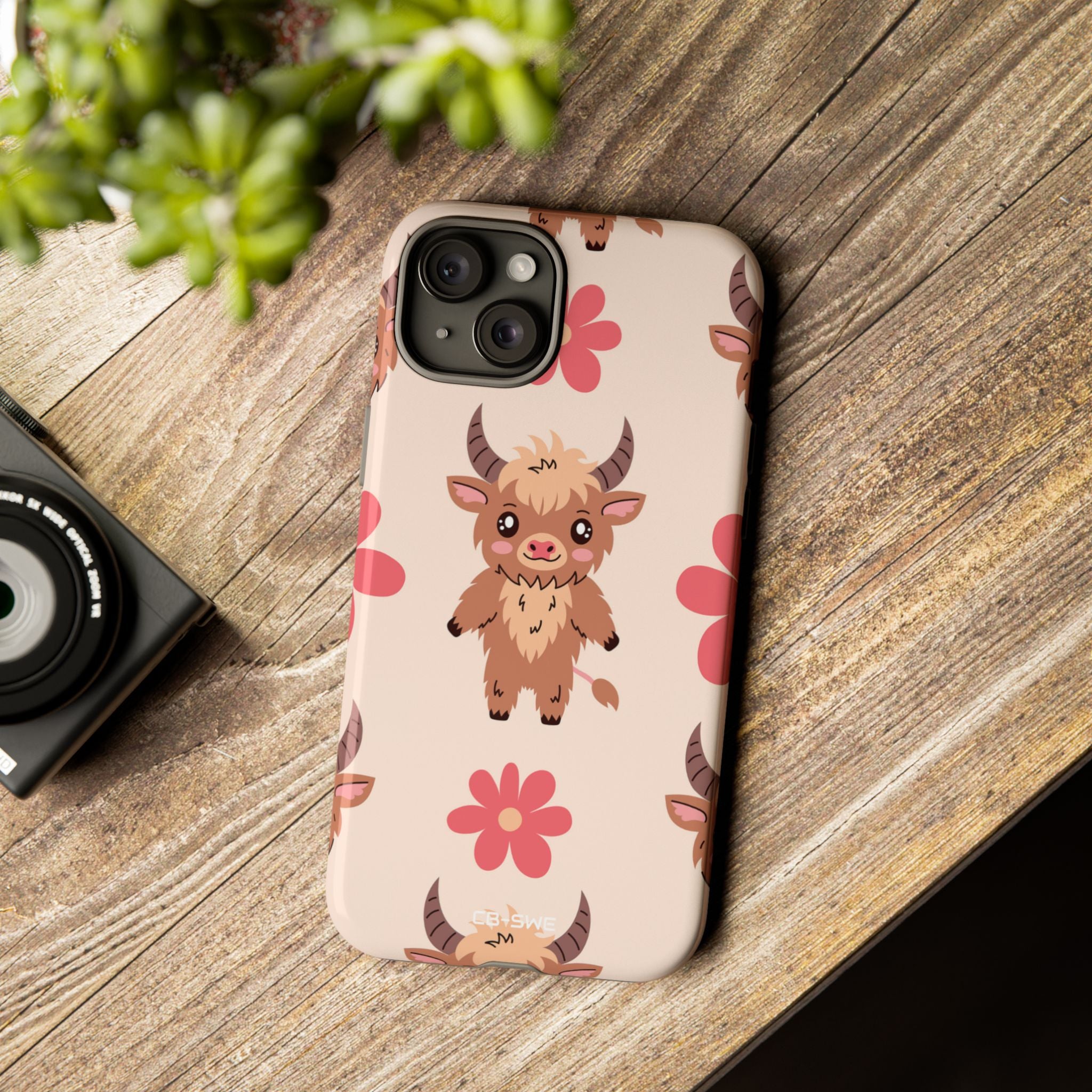 Cute Cattle & Flowers - iPhone Case