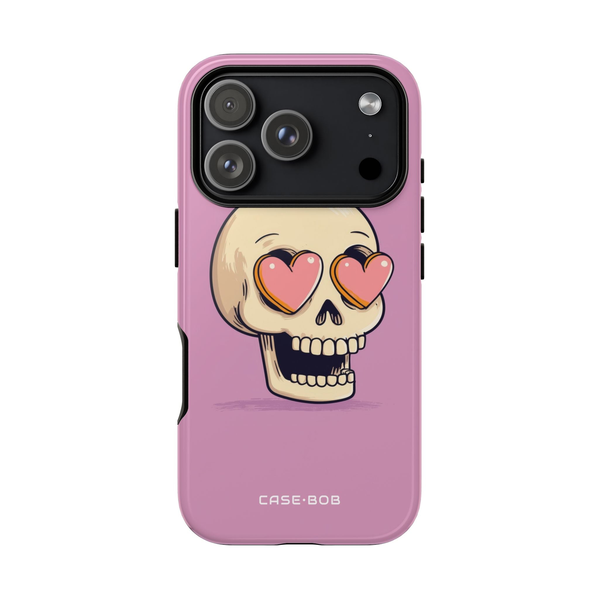 Heart Eyed Skull iPhone 17 Pro Case - Tough