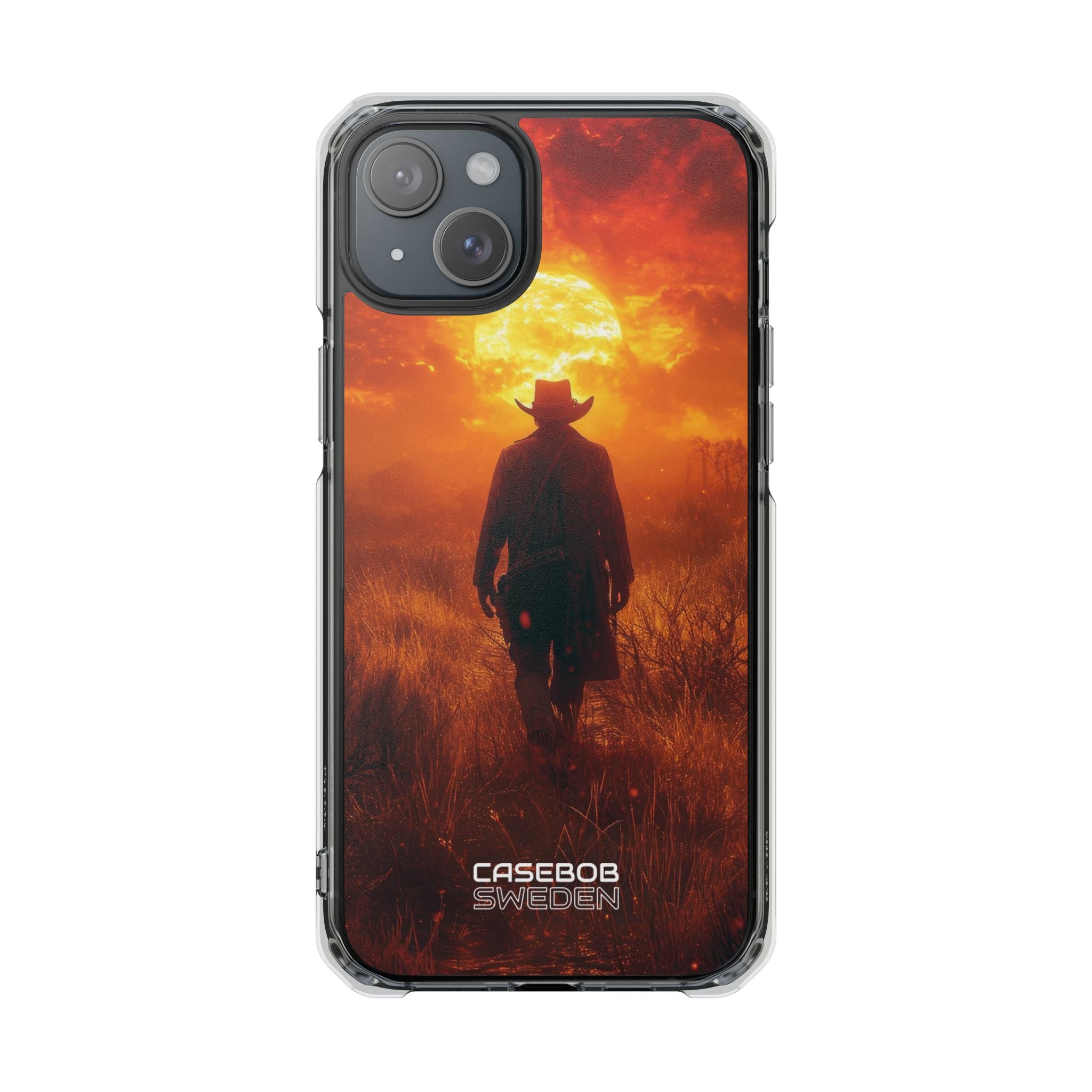 Fiery Sunset Cowboy iPhone 15 - Impact Clear+