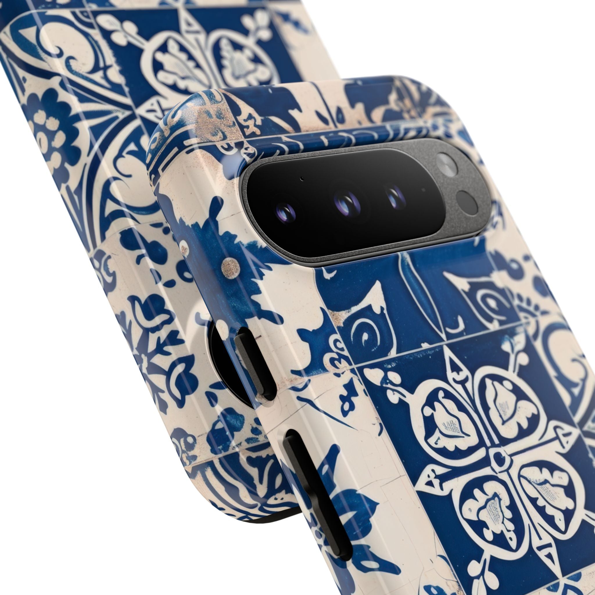 Ornate Blue Tiles Google Pixel 9 - Tough