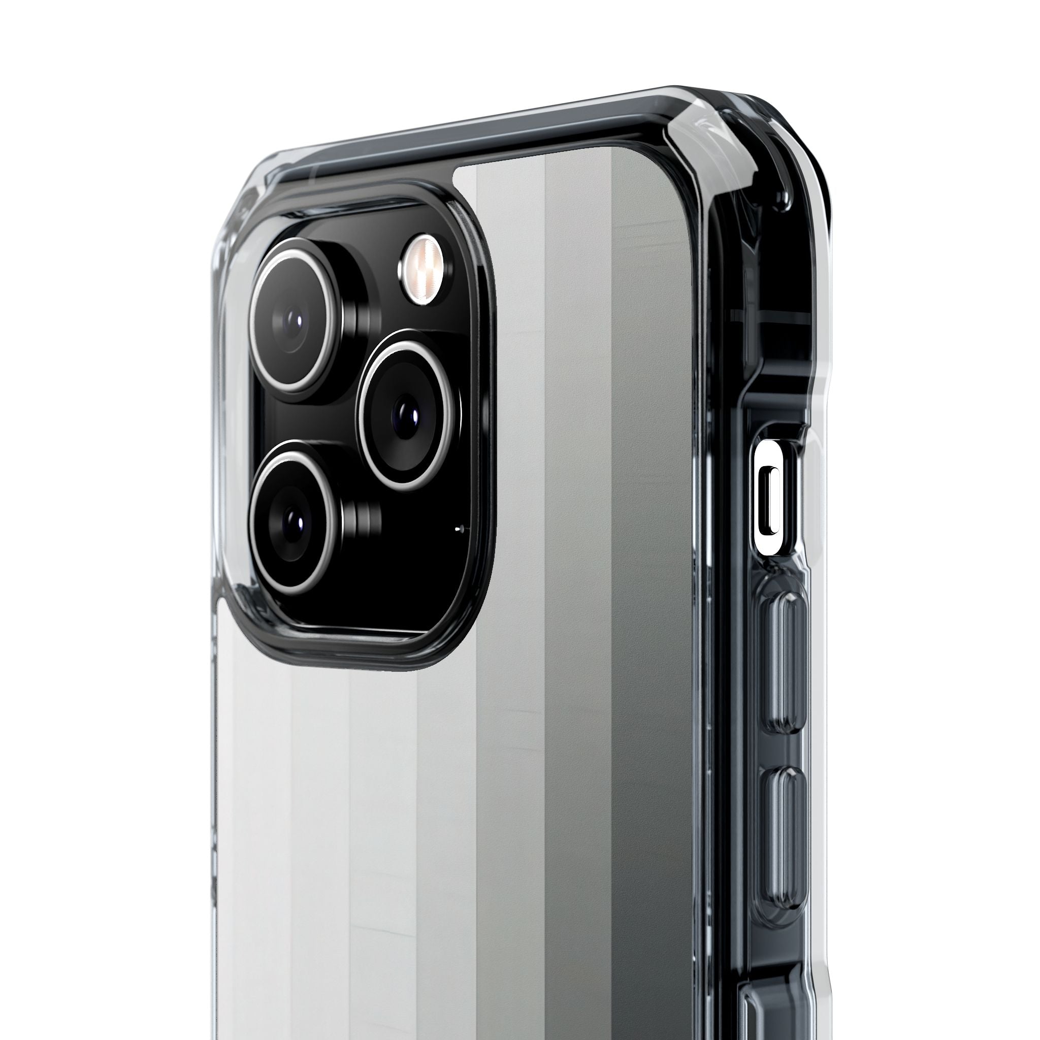 Silver Gradient Stripes iPhone 14 - Impact Clear+