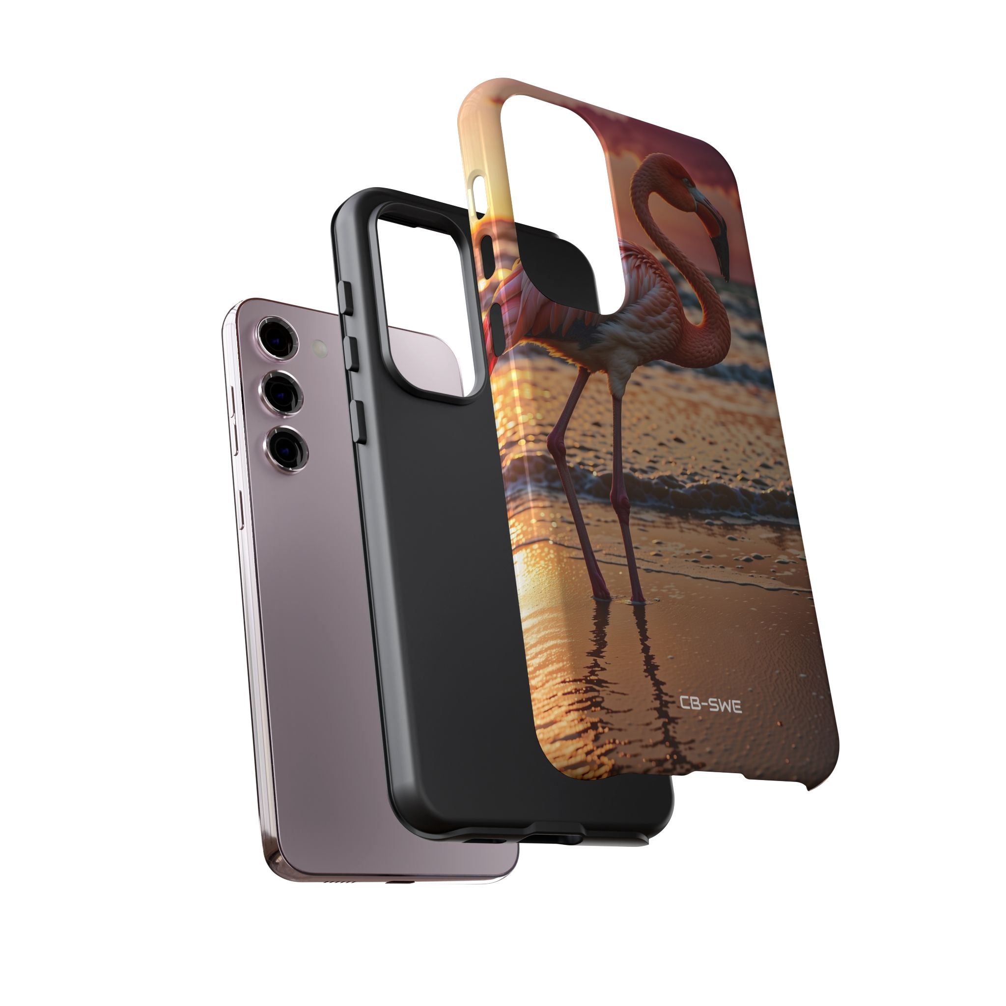 Sunset Flamingo Stand - Samsung Case
