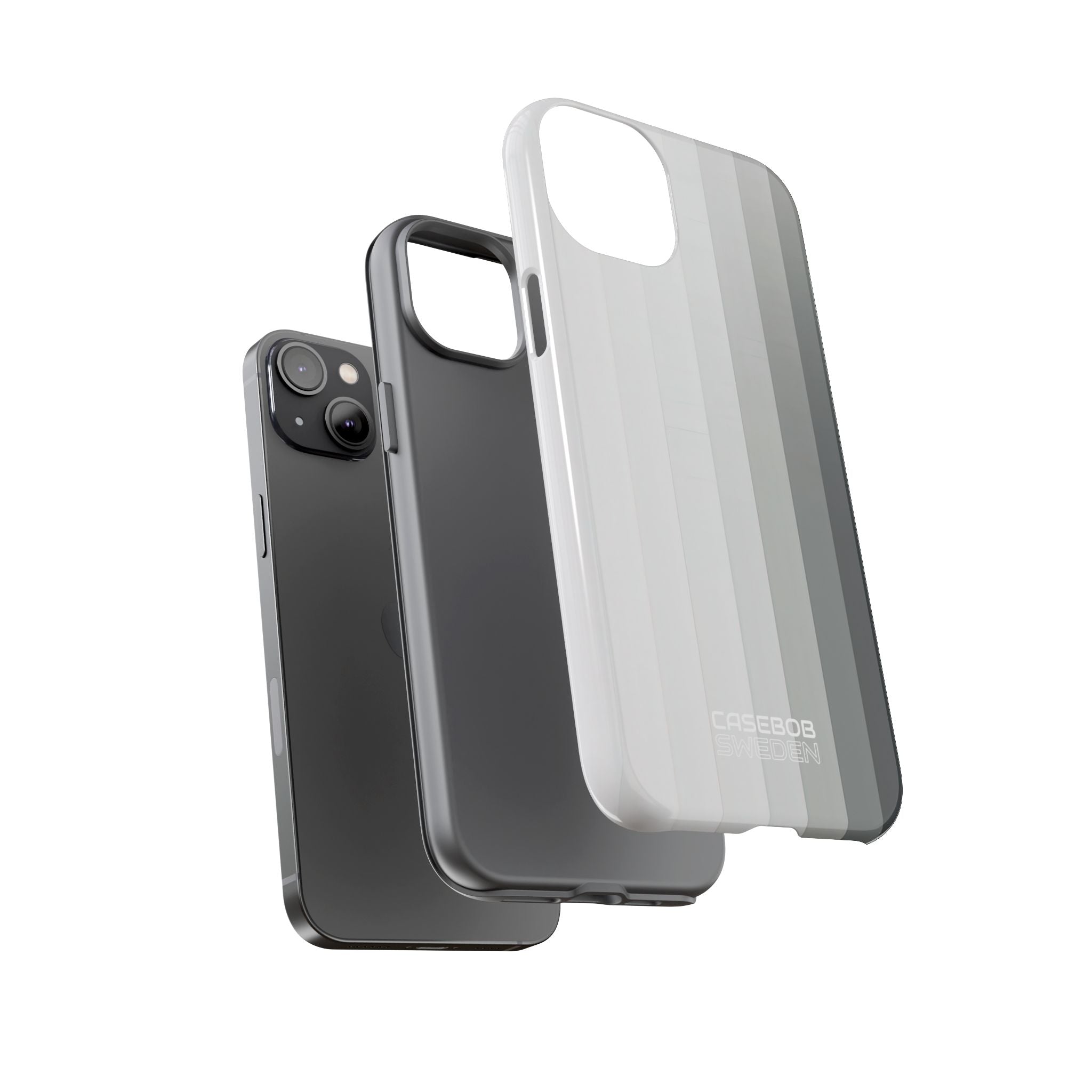 Silver Gradient Stripes iPhone 14 - Tough