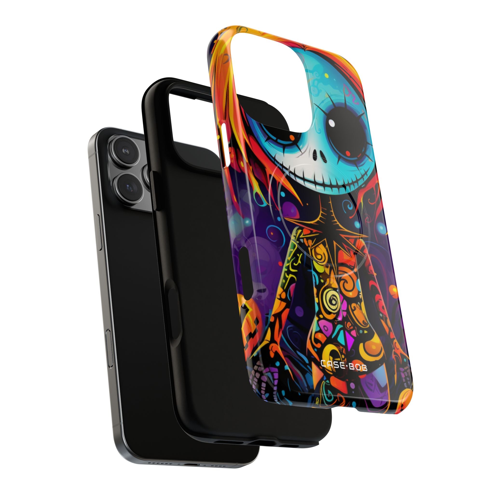 Blue Skull Swirl iPhone 16 Pro Case - Tough+