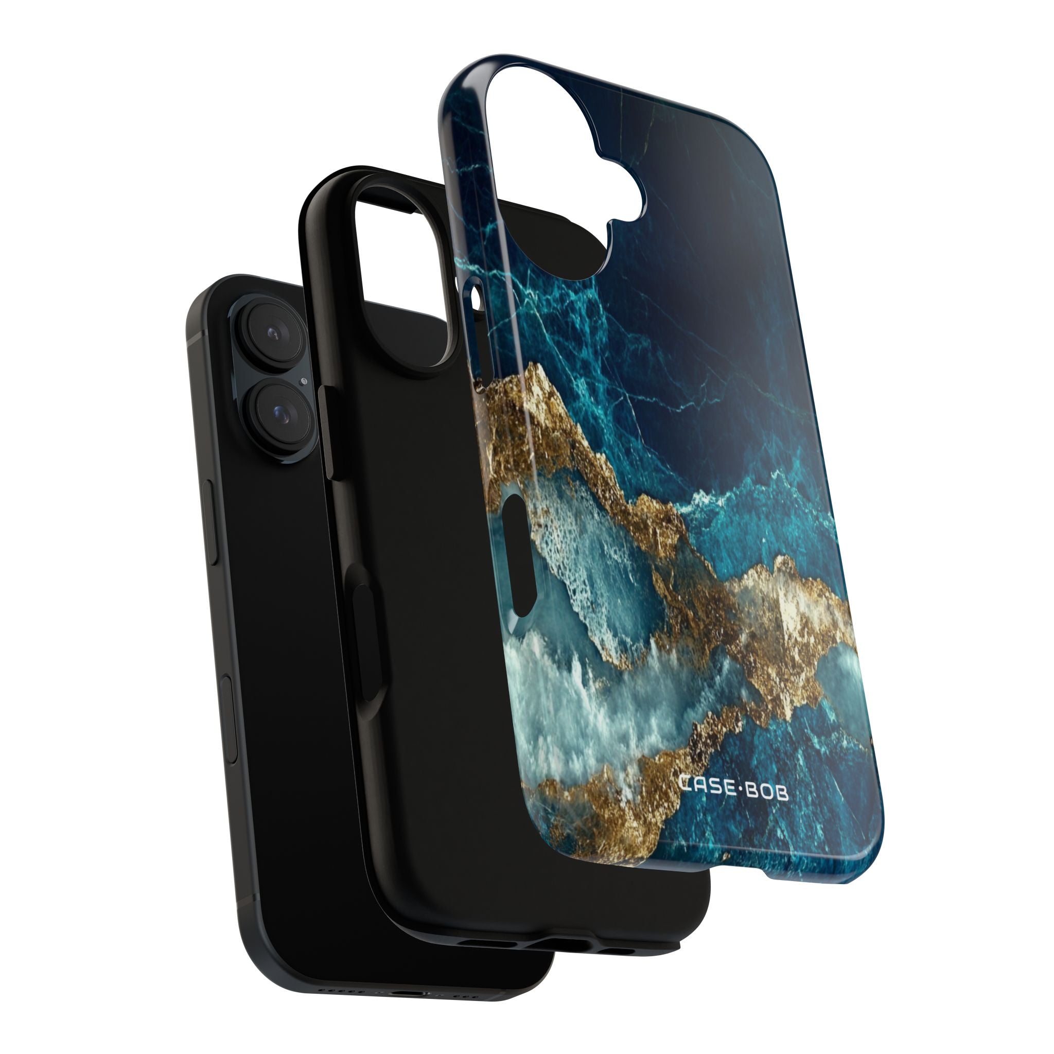 Jagged Gold Split iPhone 16 Case - Tough