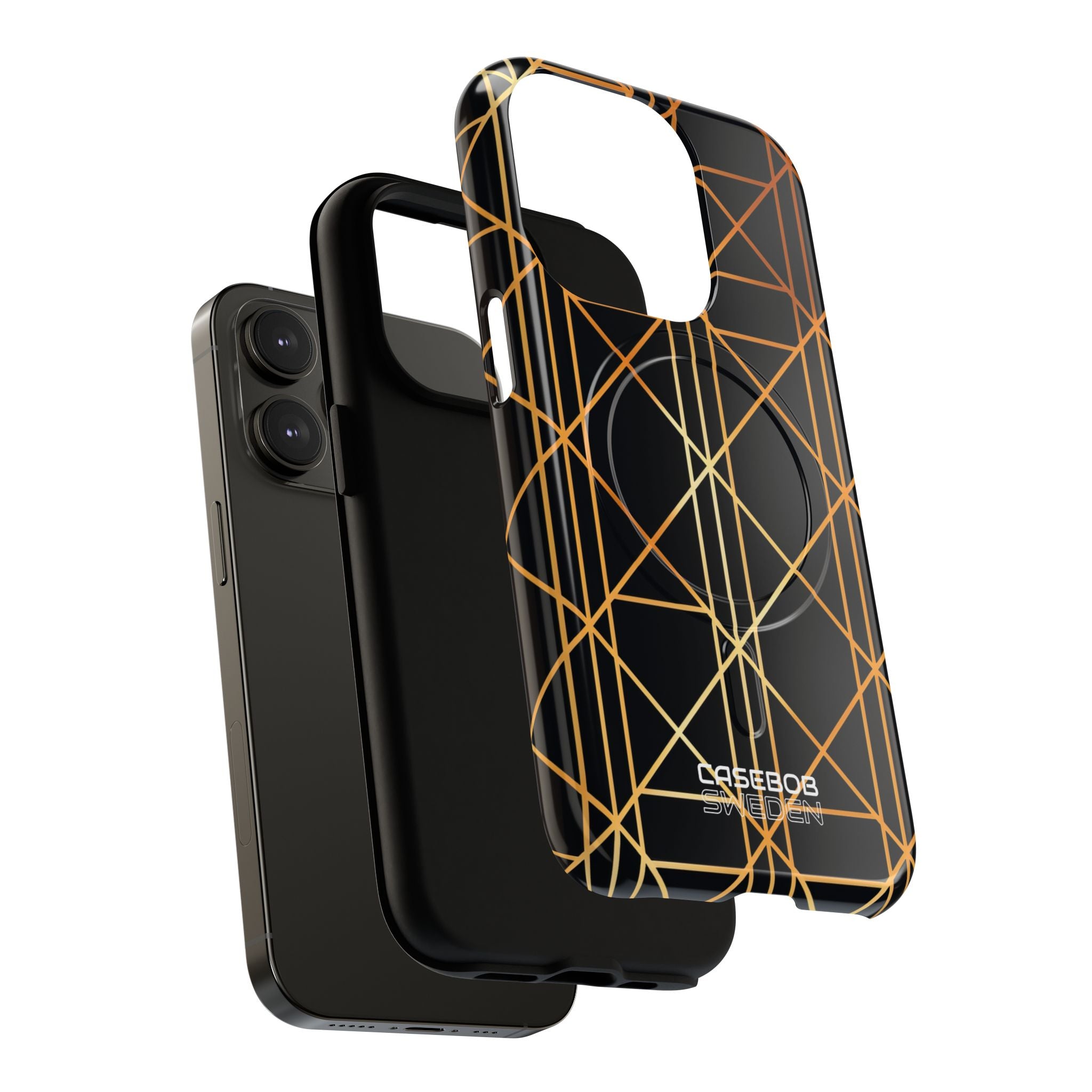 Golden Geometric Elegance iPhone 14 - Tough+