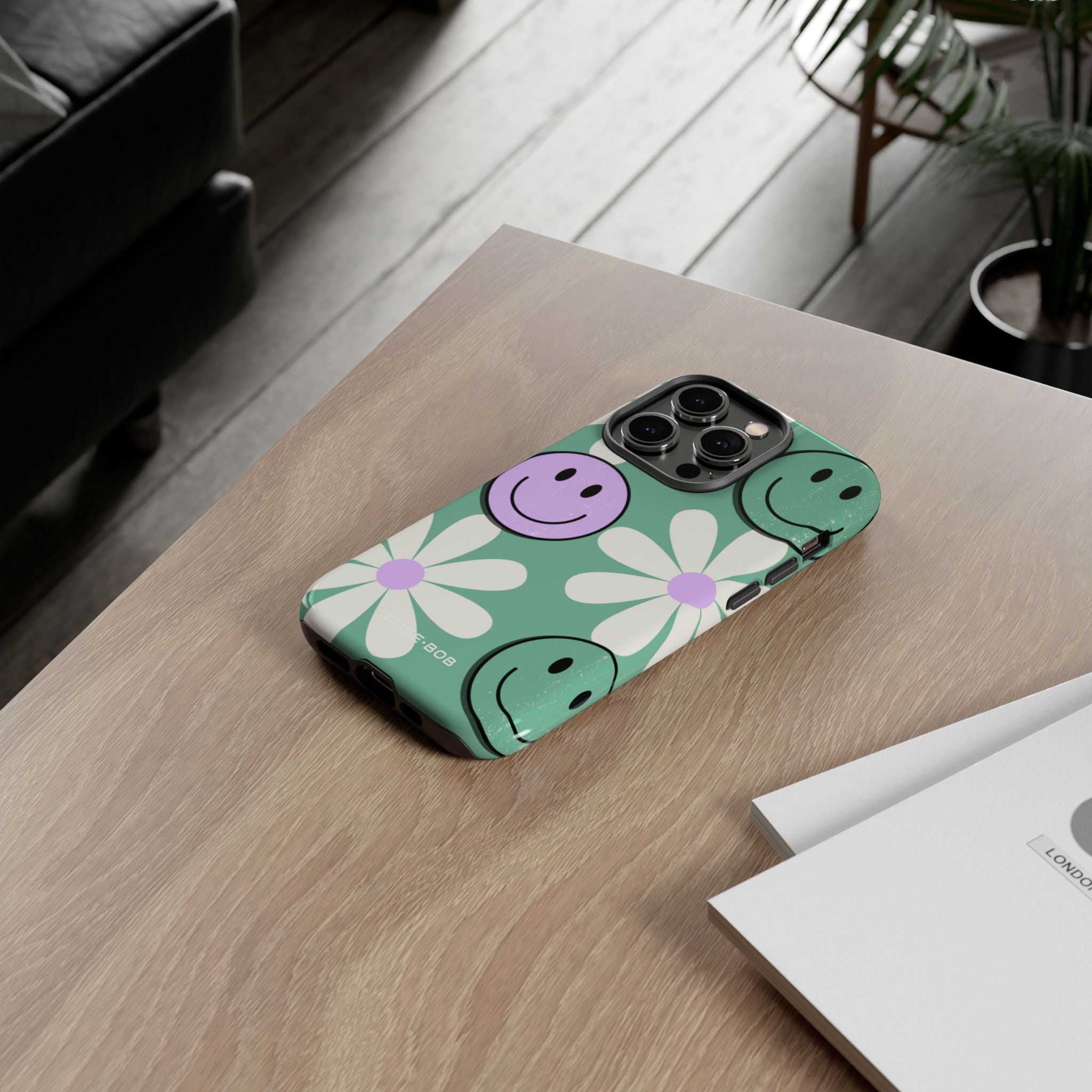 Smiley Daisy Glow iPhone 14 Pro Case - Tough