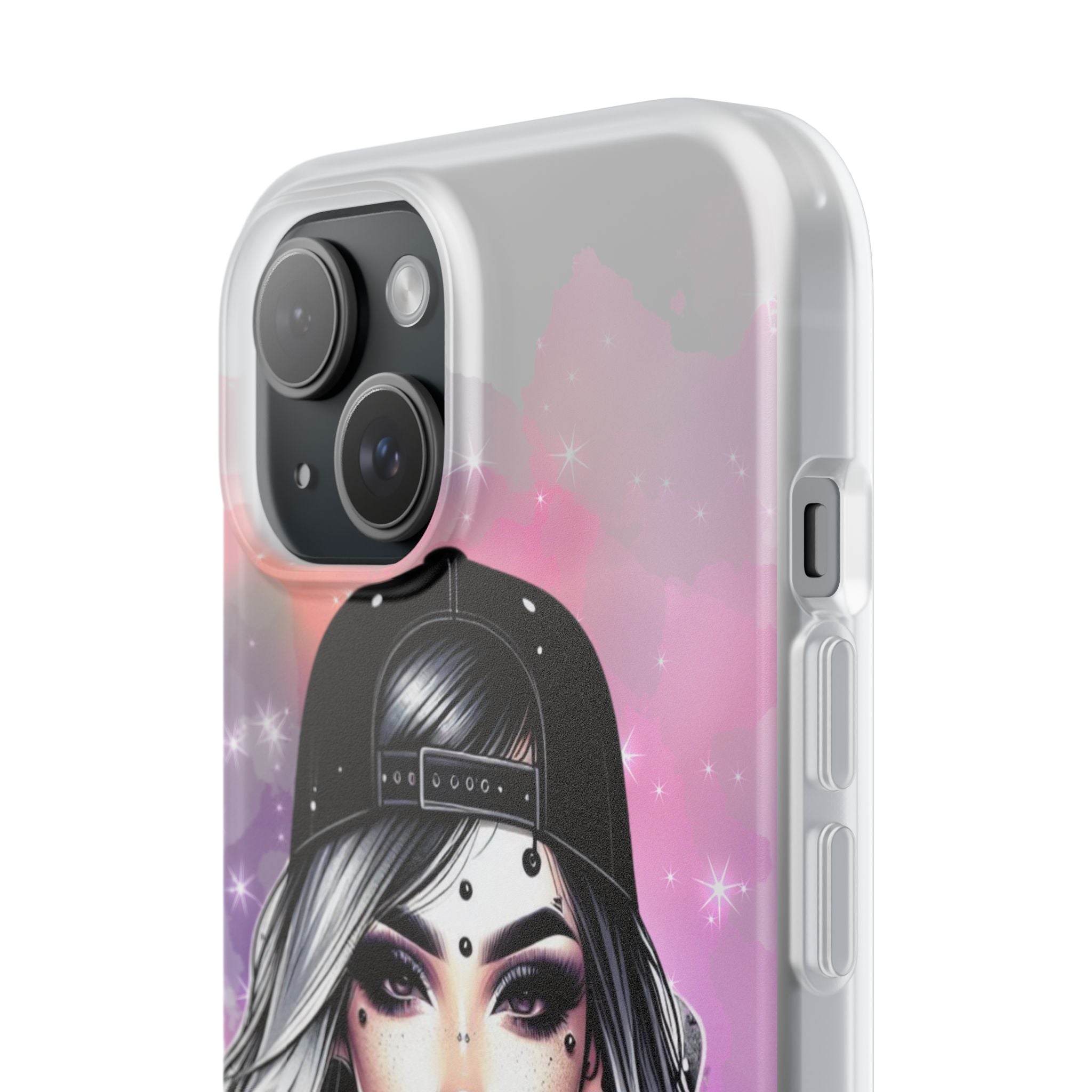 Silver Sip Nebula iPhone 15 Case - Soft