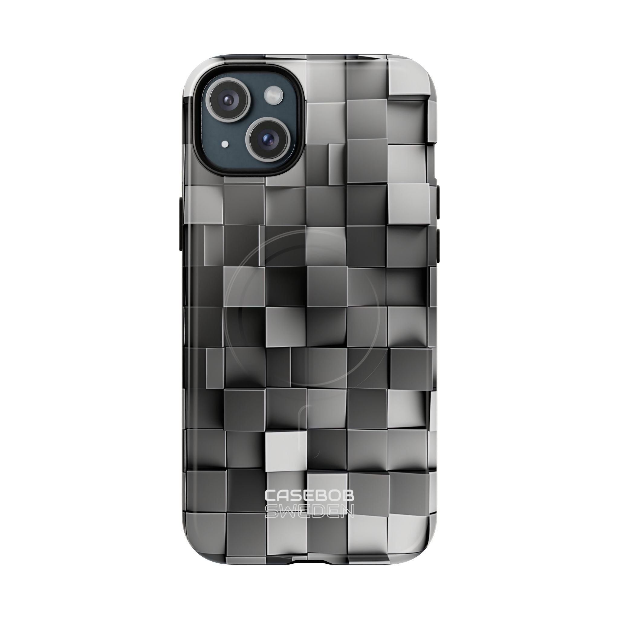 Monochrome Cube Depth iPhone 15 - Tough+
