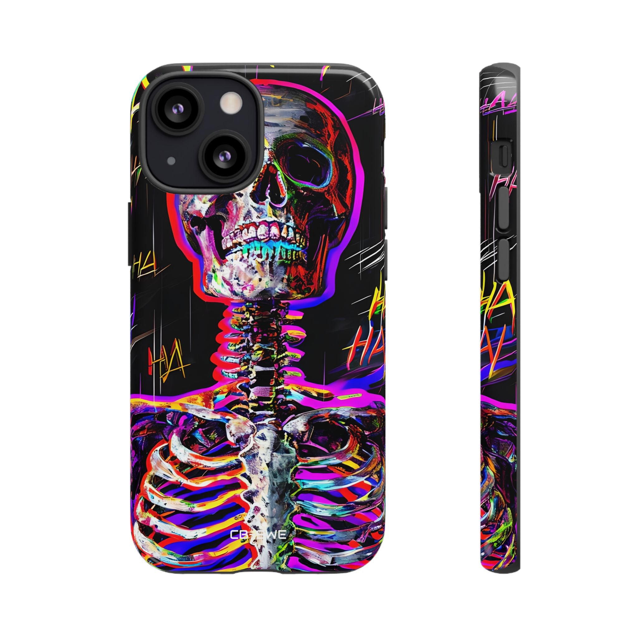 Neon Skeleton Chaos - iPhone Case