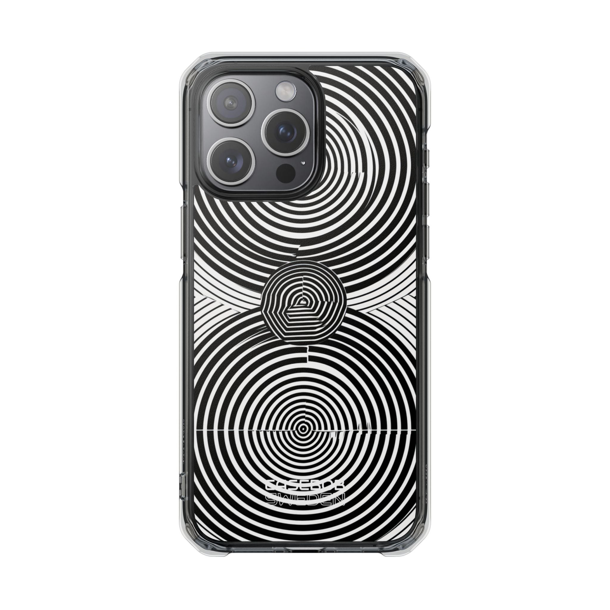 Monochrome Spiral Motion iPhone 15 - Impact Clear+