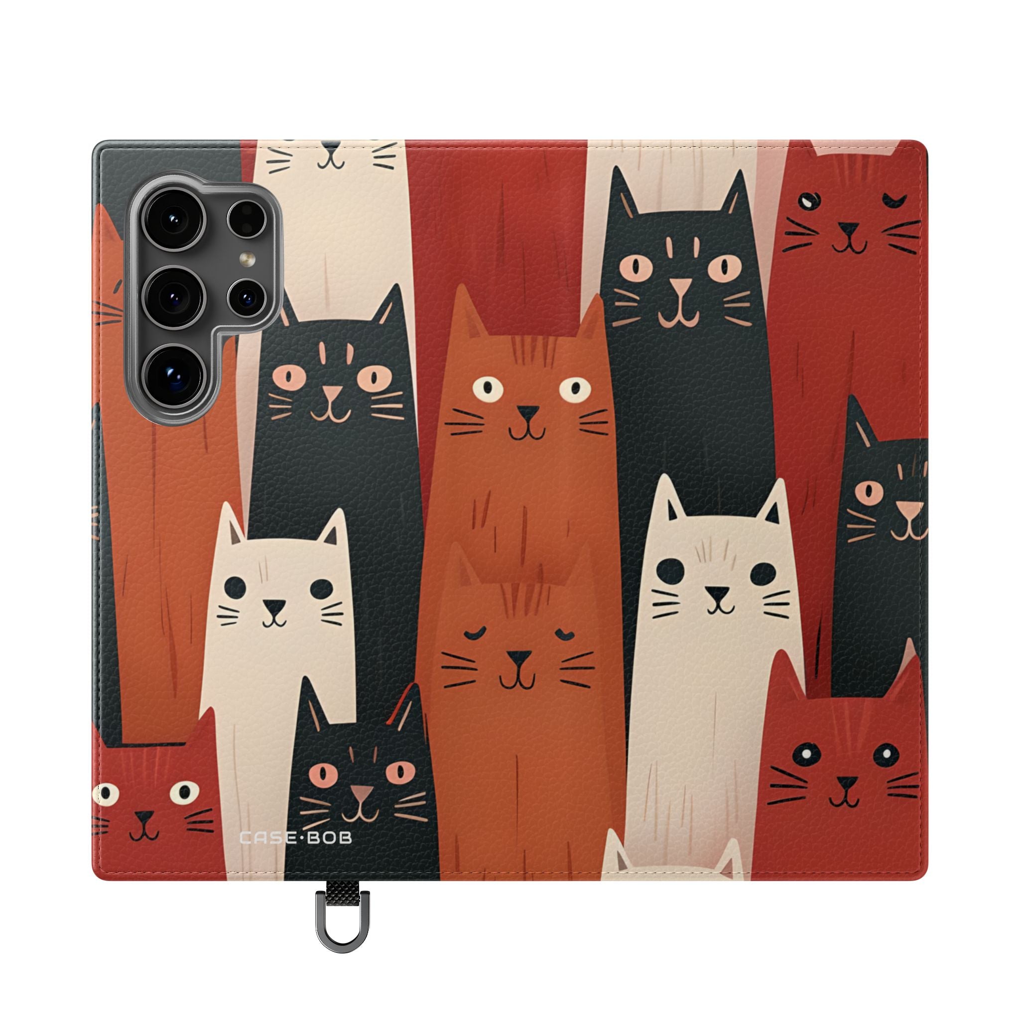 Cat Columns Orange - Samsung S24 Ultra Case - Wallet