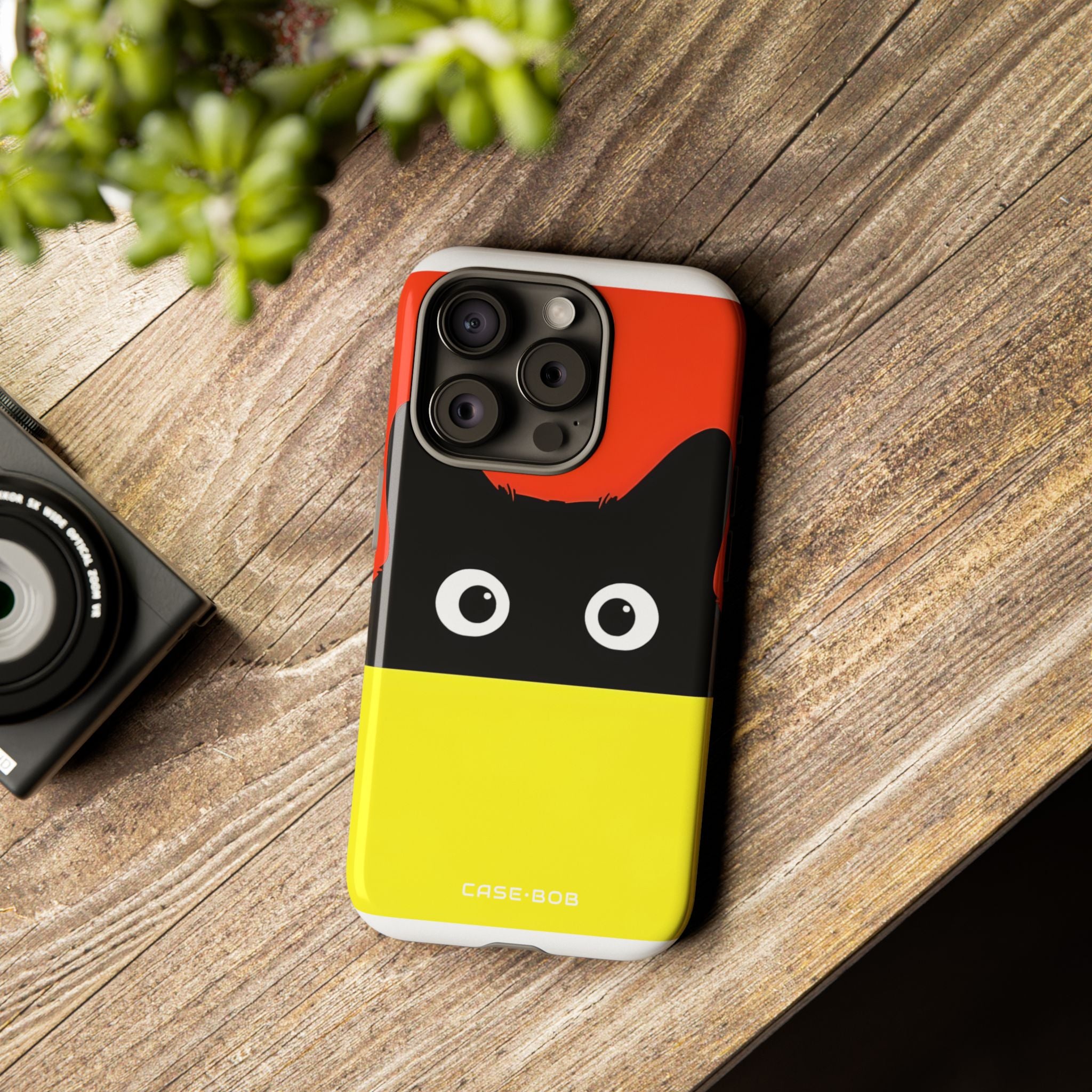 Peekaboo Cat Crimson iPhone 15 Pro Case - Tough