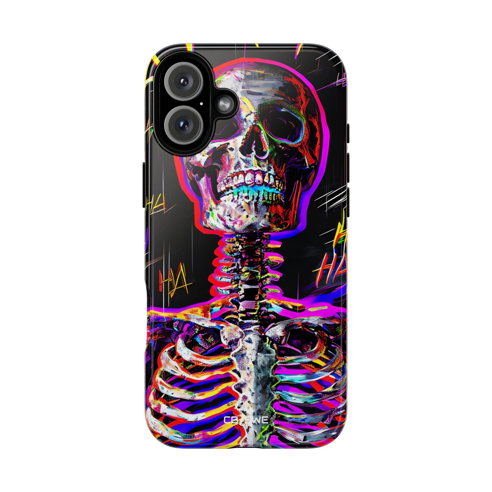 Neon Skeleton Chaos - iPhone Case