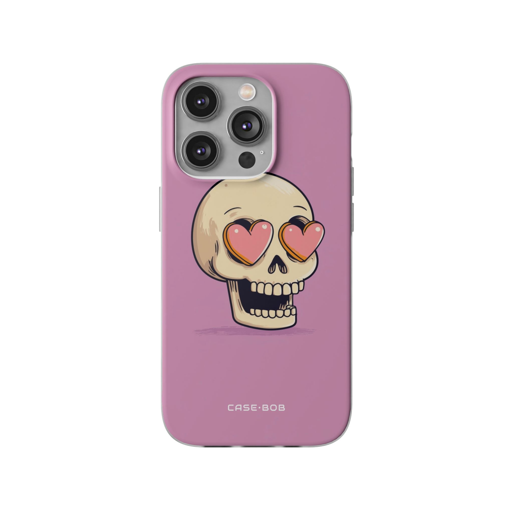 Heart Eyed Skull iPhone 14 Pro Case - Soft