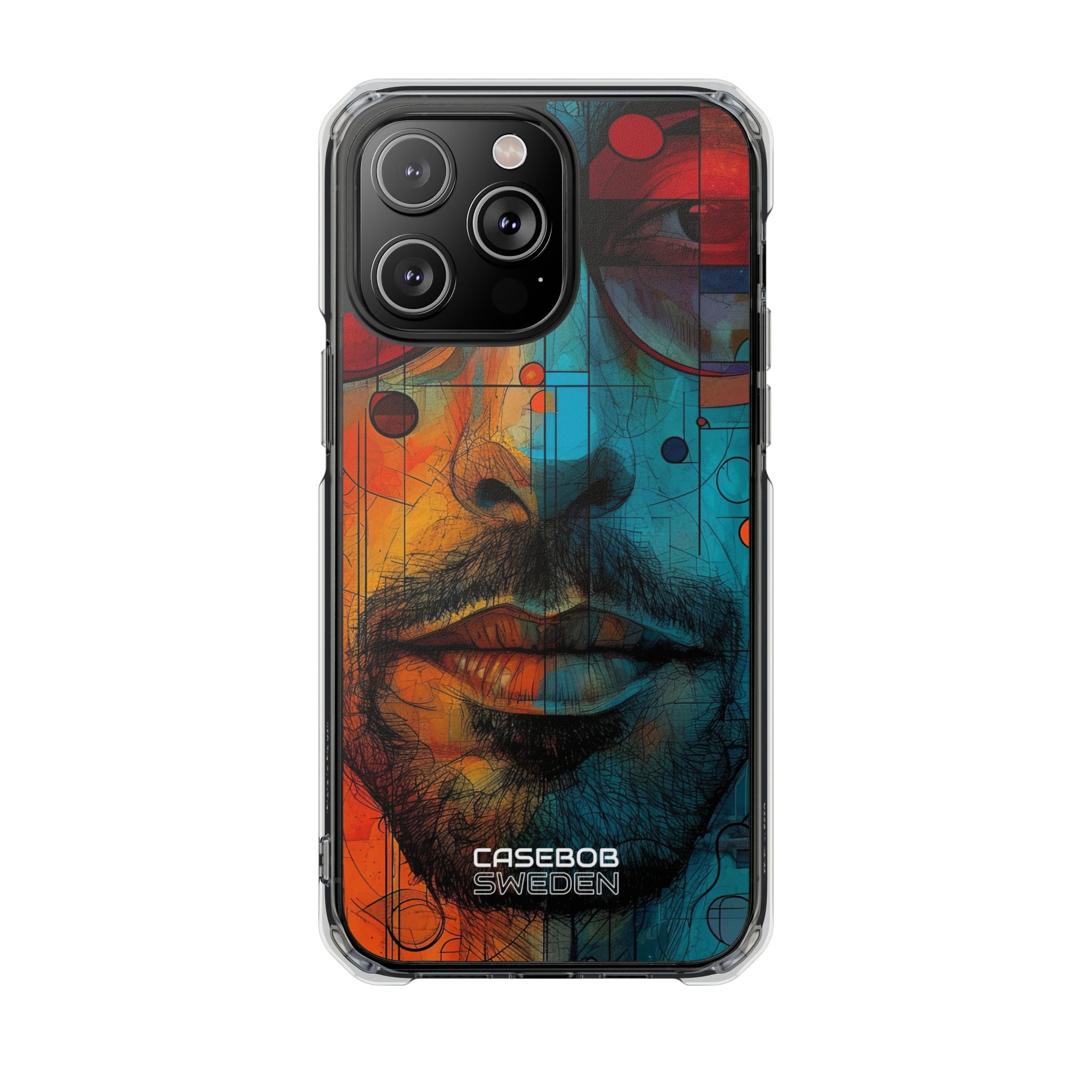 Cubistische Bril Gezicht iPhone 14 - Impact Clear+
