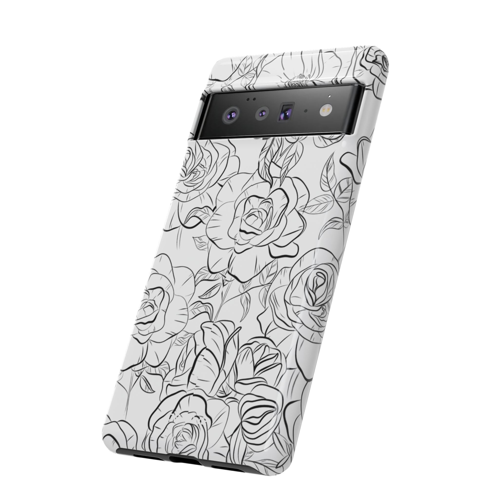 Intricate Rose Sketches - Google Pixel Case