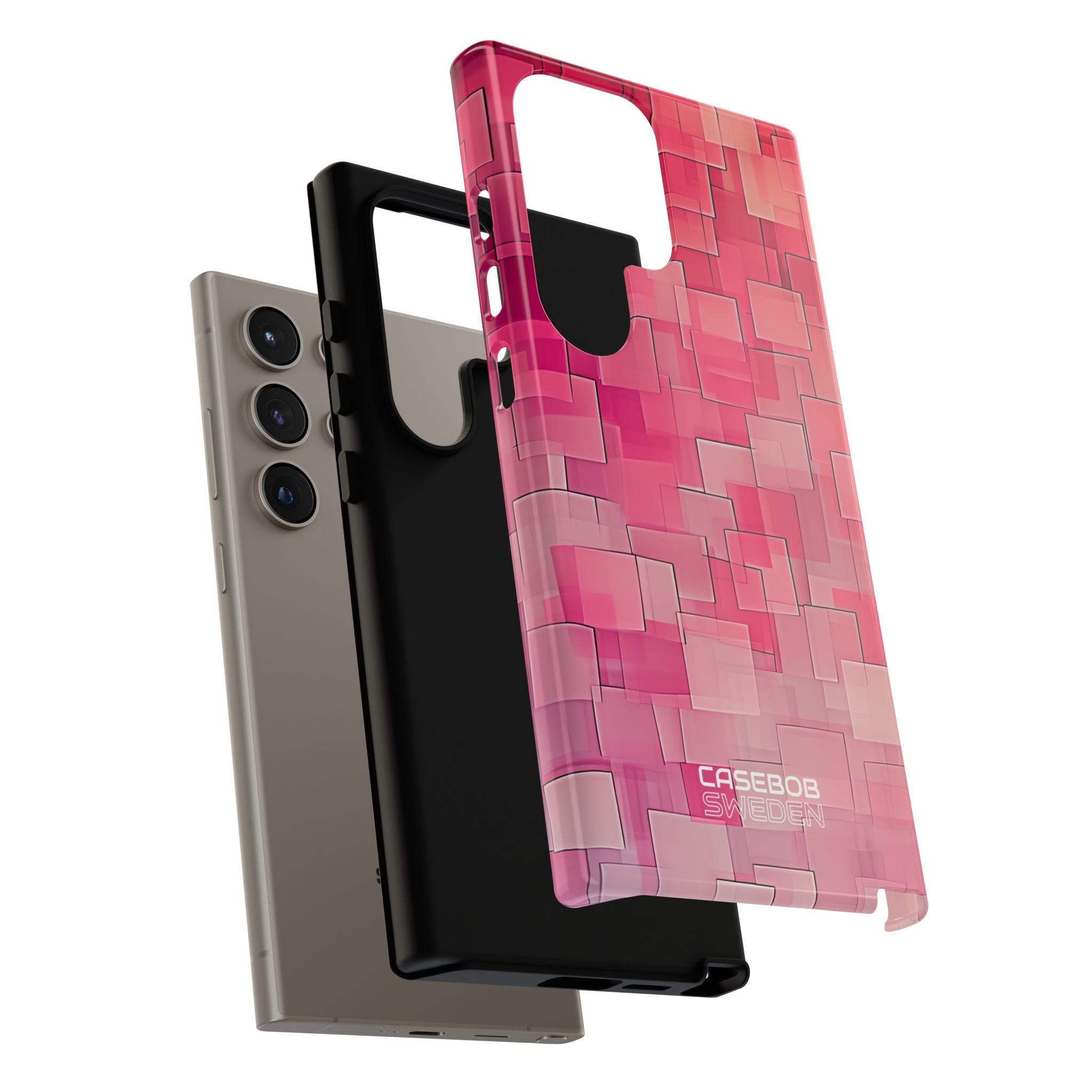 Gelaagde roze geometrie Samsung S24 - Tough