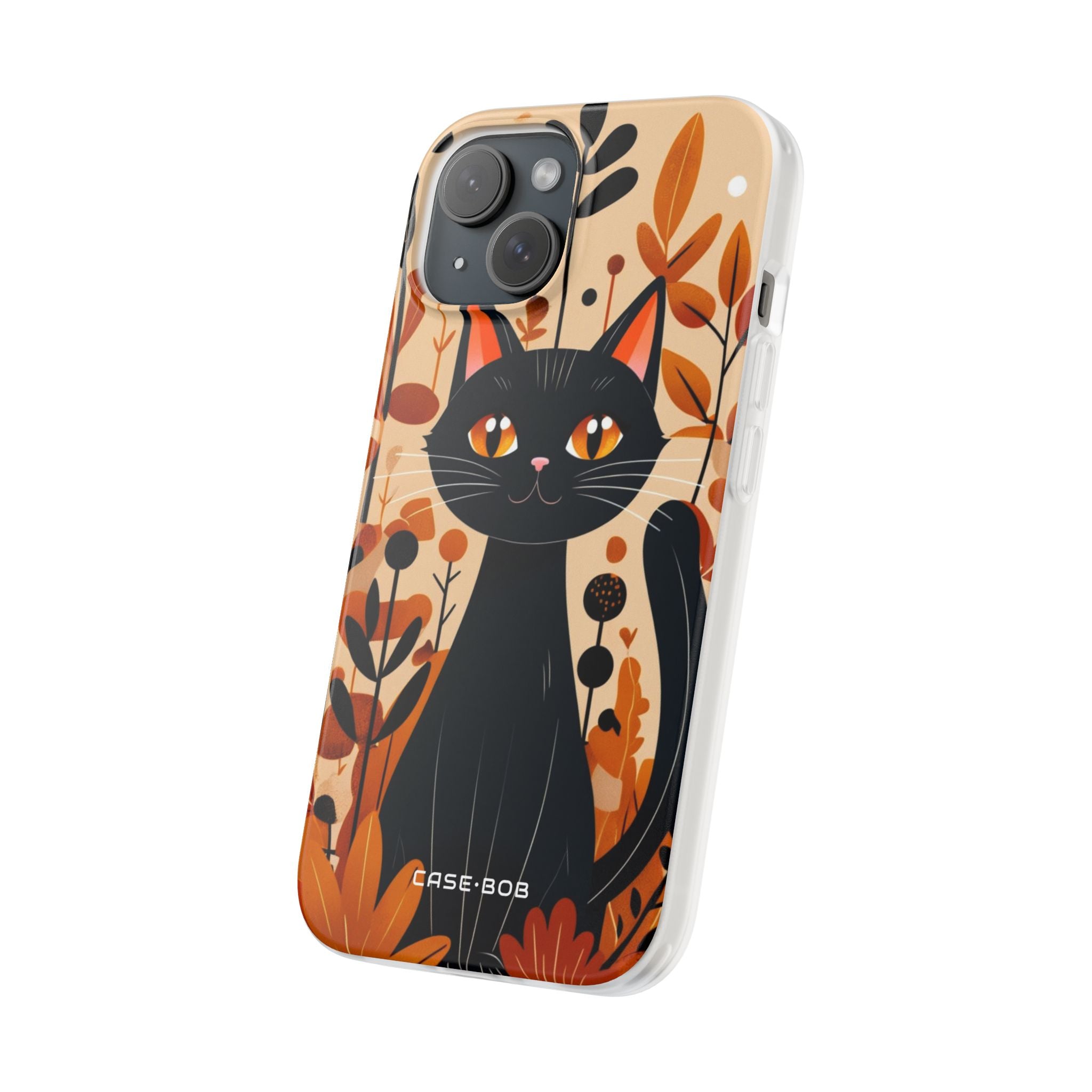 Black Cat Glow iPhone 15 Case - Soft