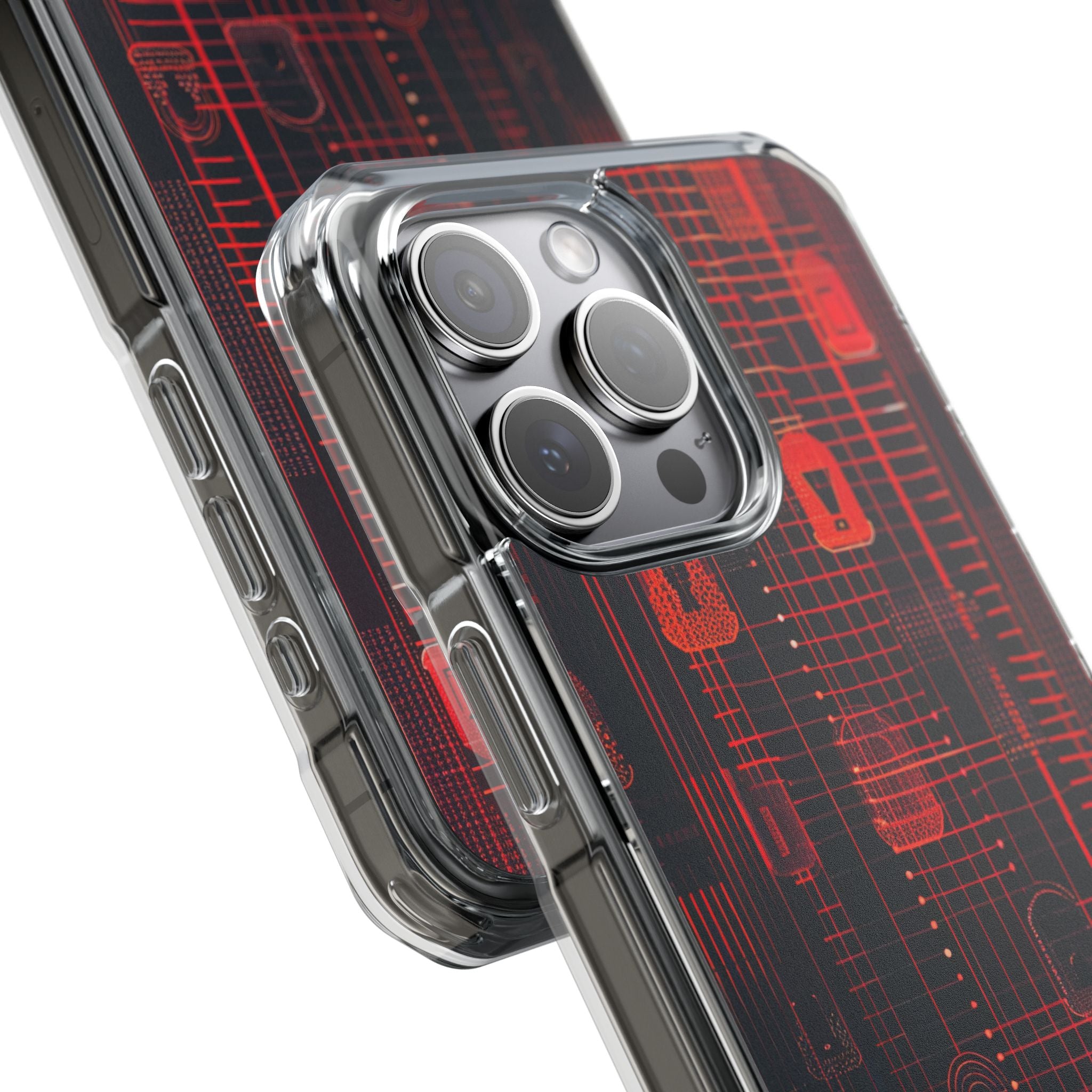 Cyber Locks Grid iPhone 15 - Impact Clear+
