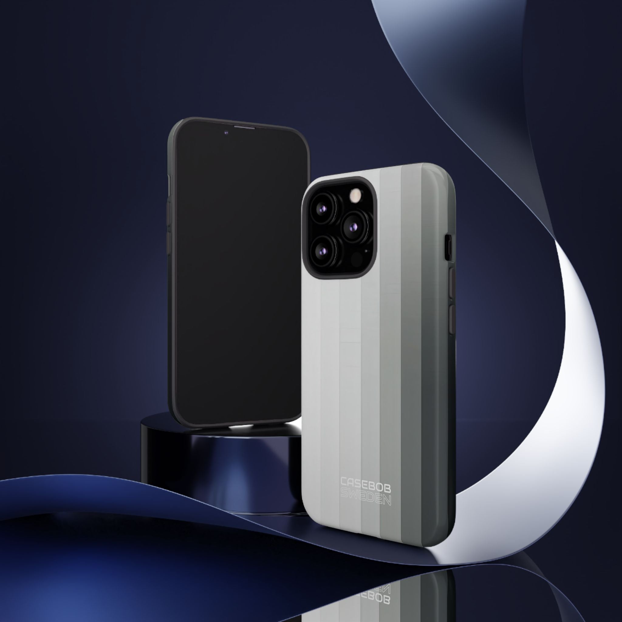 Silver Gradient Stripes iPhone 13 - Tough