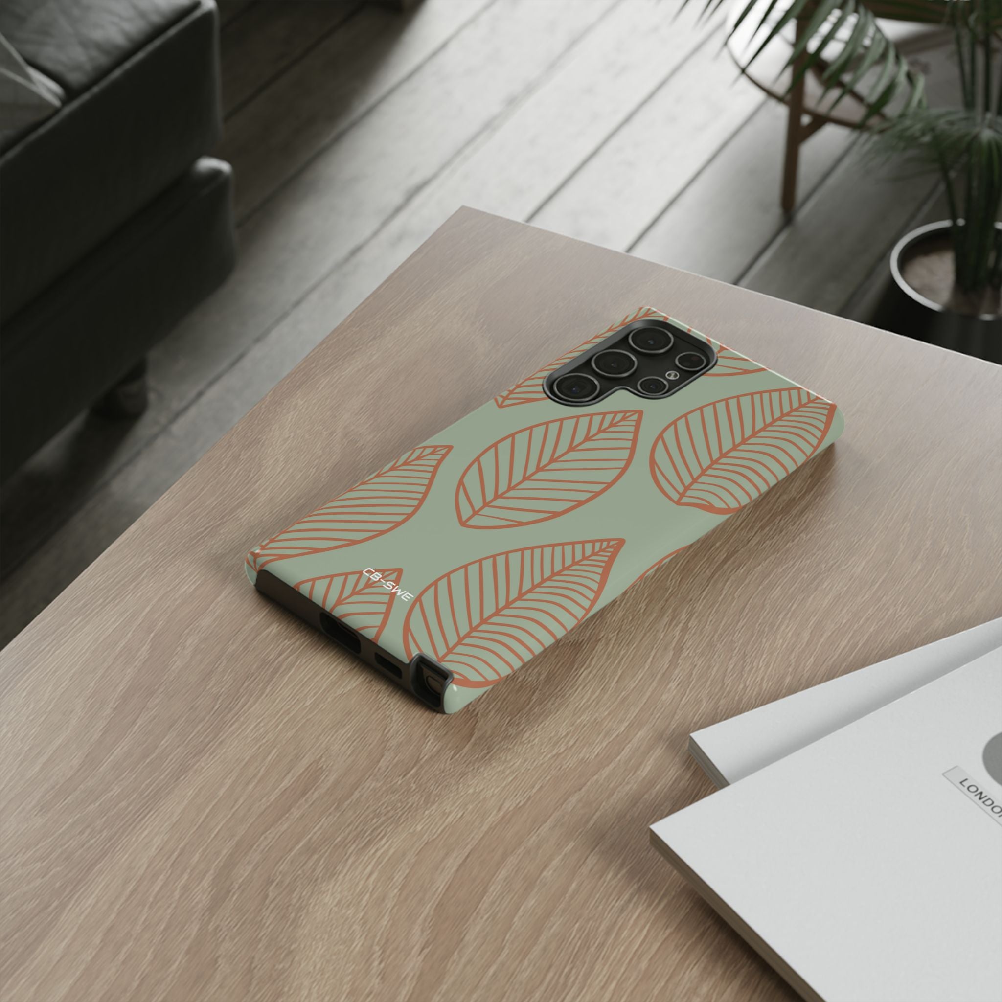 Mint and Orange Leaves - Samsung Case