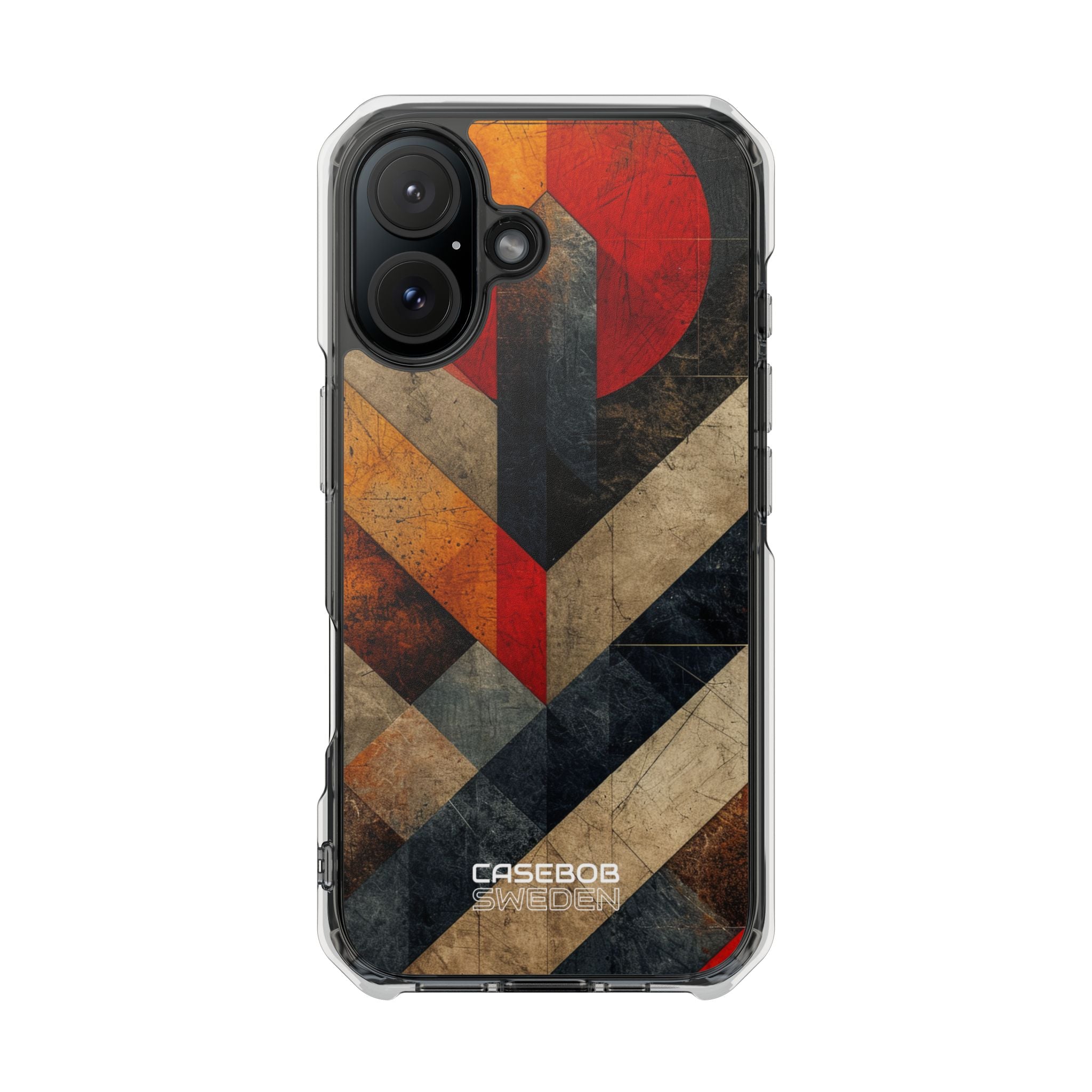 Crimson Circle Geometry iPhone 16 - Impact Clear+