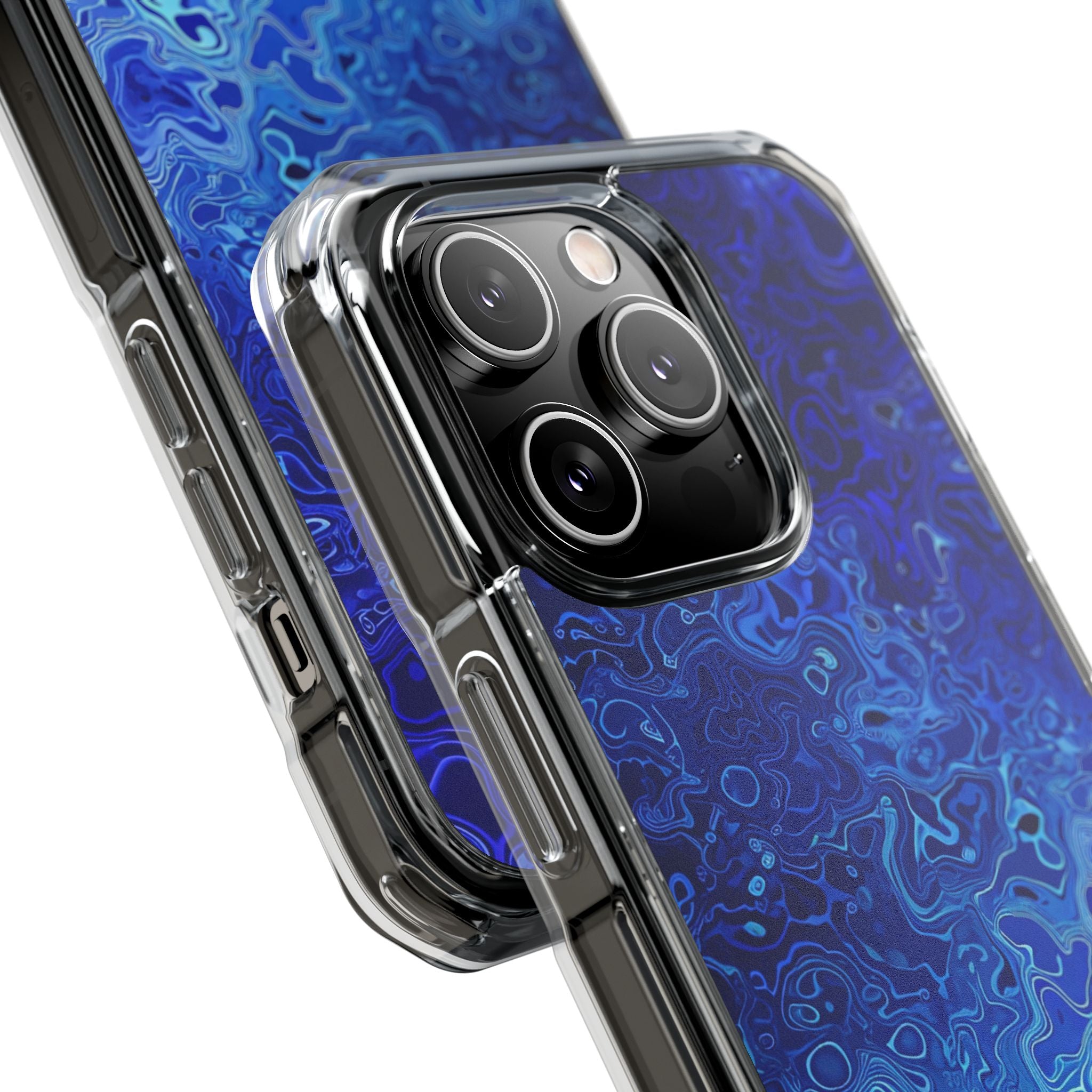 Swirling Blue Currents iPhone 14 - Impact Clear+