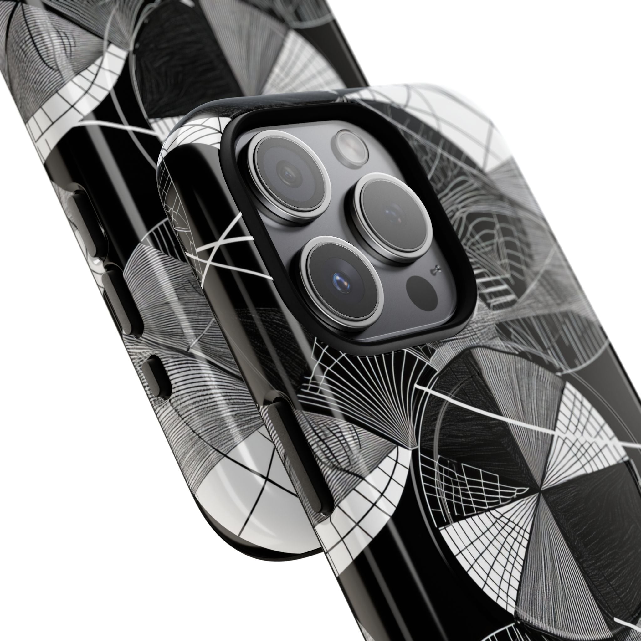 Labirinto a Cerchio Monocromatico iPhone 15 - Tough+