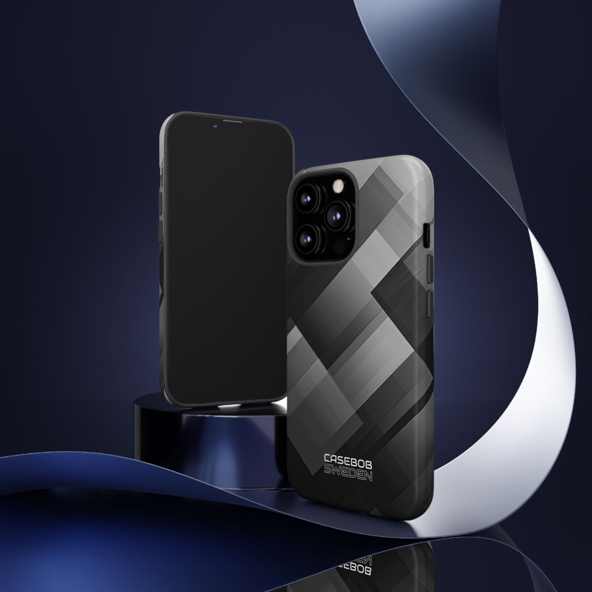 Grayscale Geometric Layers iPhone 13 - Tough