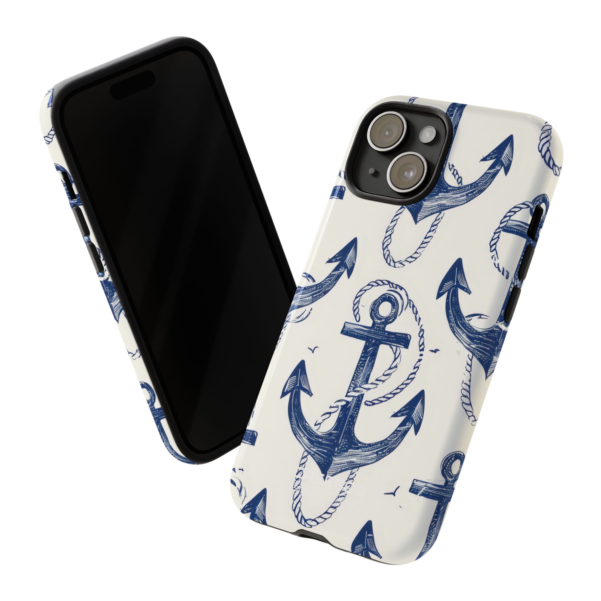 Arazzo con Ancora Blu Navy iPhone 15 - Tough