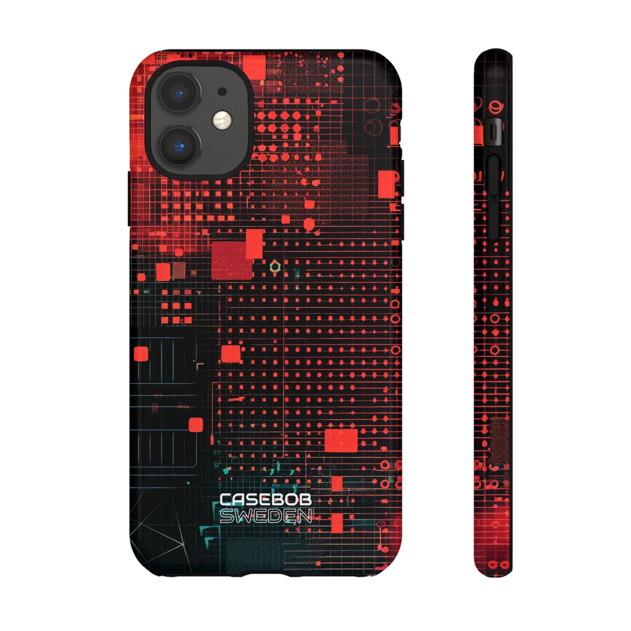 Crimson Circuit Grid iPhone 11 - Tough