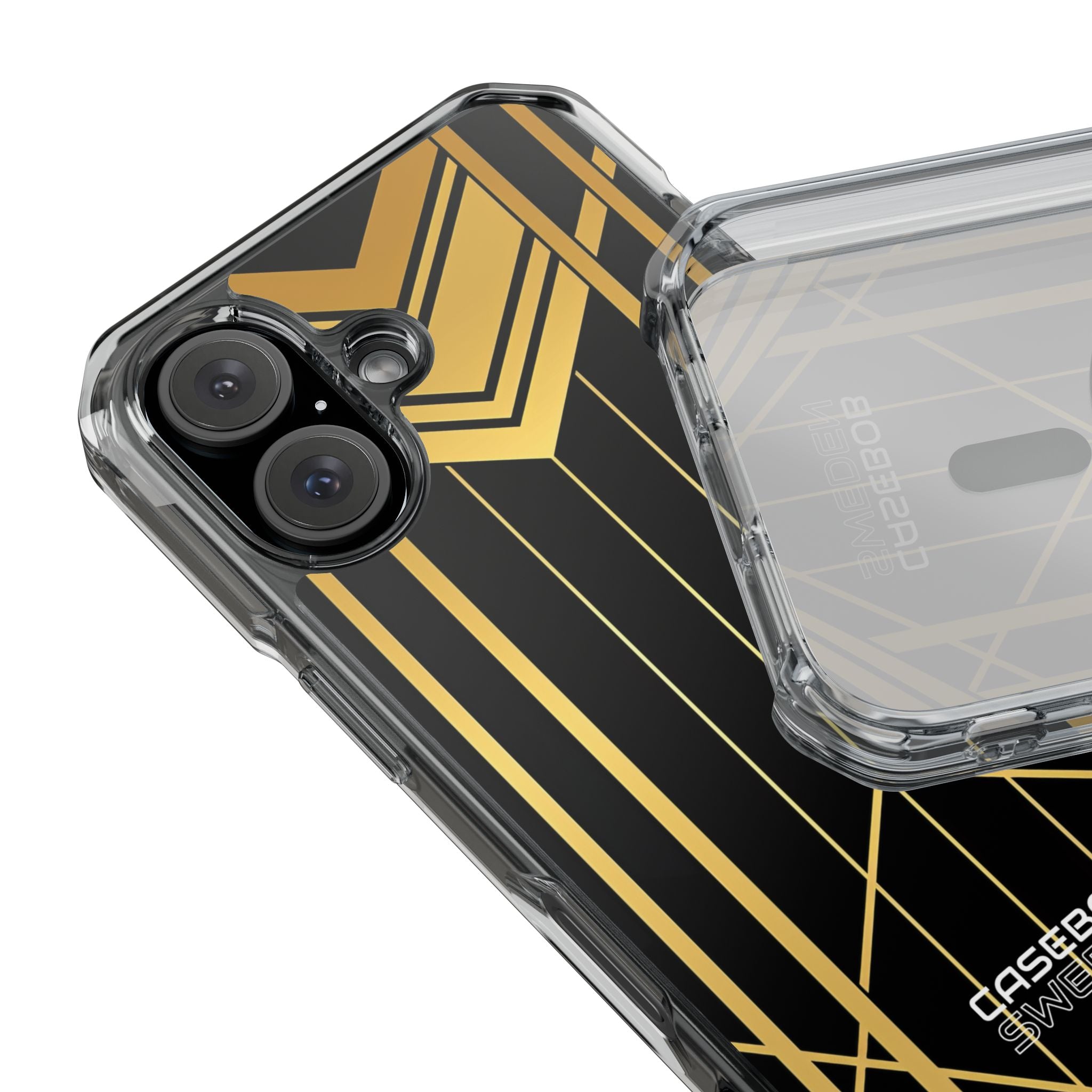 Golden Geometric Symphony iPhone 16 - Impact Clear+