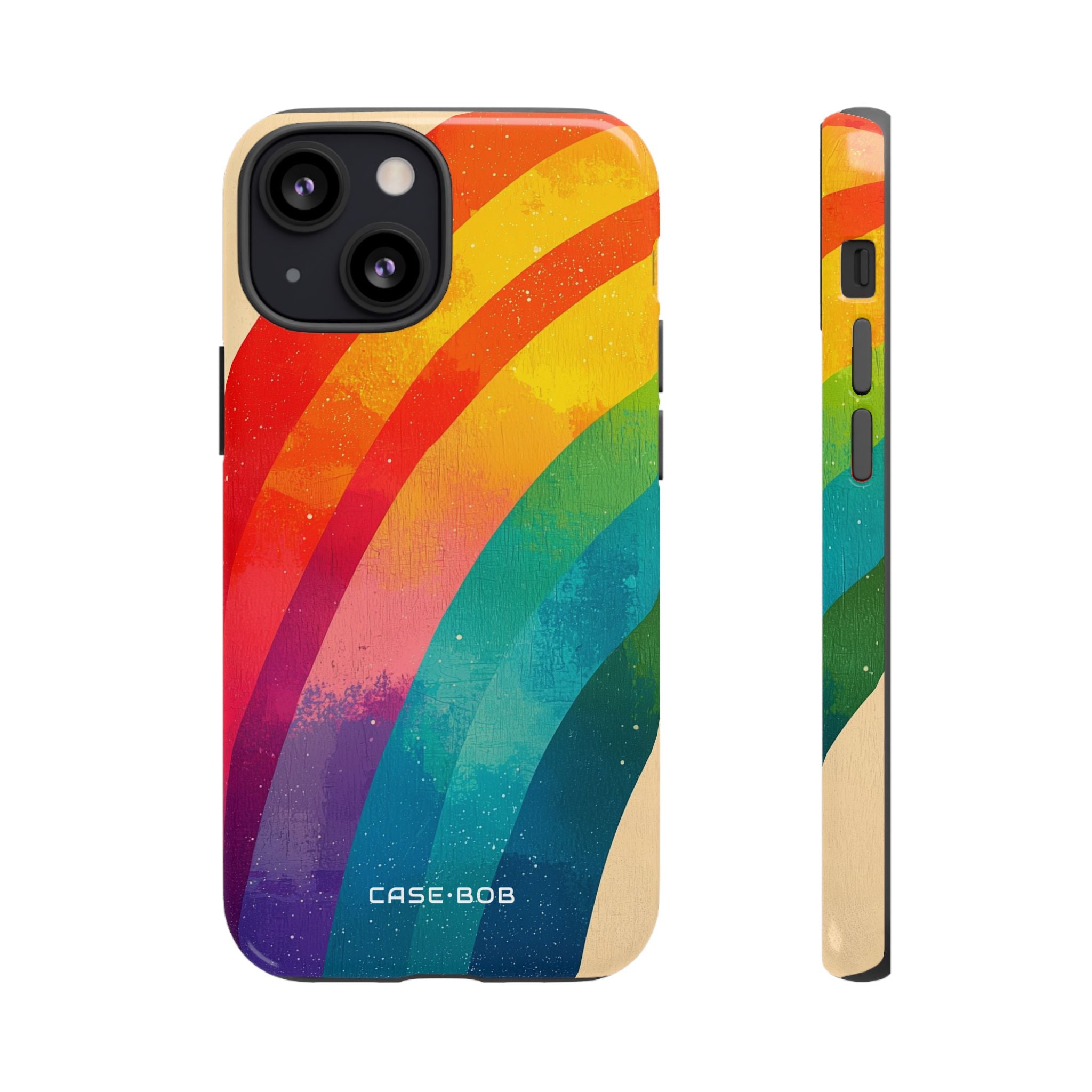Textured Rainbow Arc iPhone 13 Mini Case - Tough